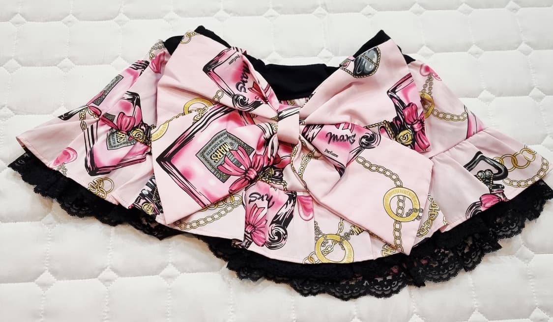 MARS(마즈) 핑크 퍼퓸 빅리본 언발 미니 스커트 상품이미지1