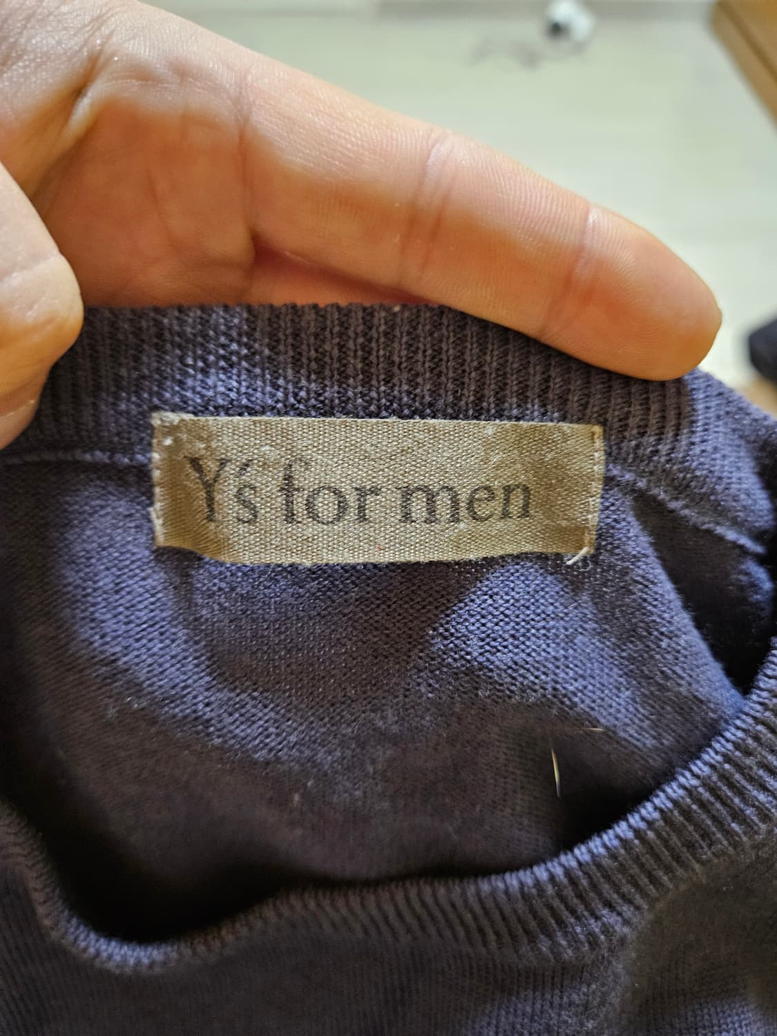 요지먀마모토 Y's for men 라운드 넥 울 니트 블루 상품이미지3