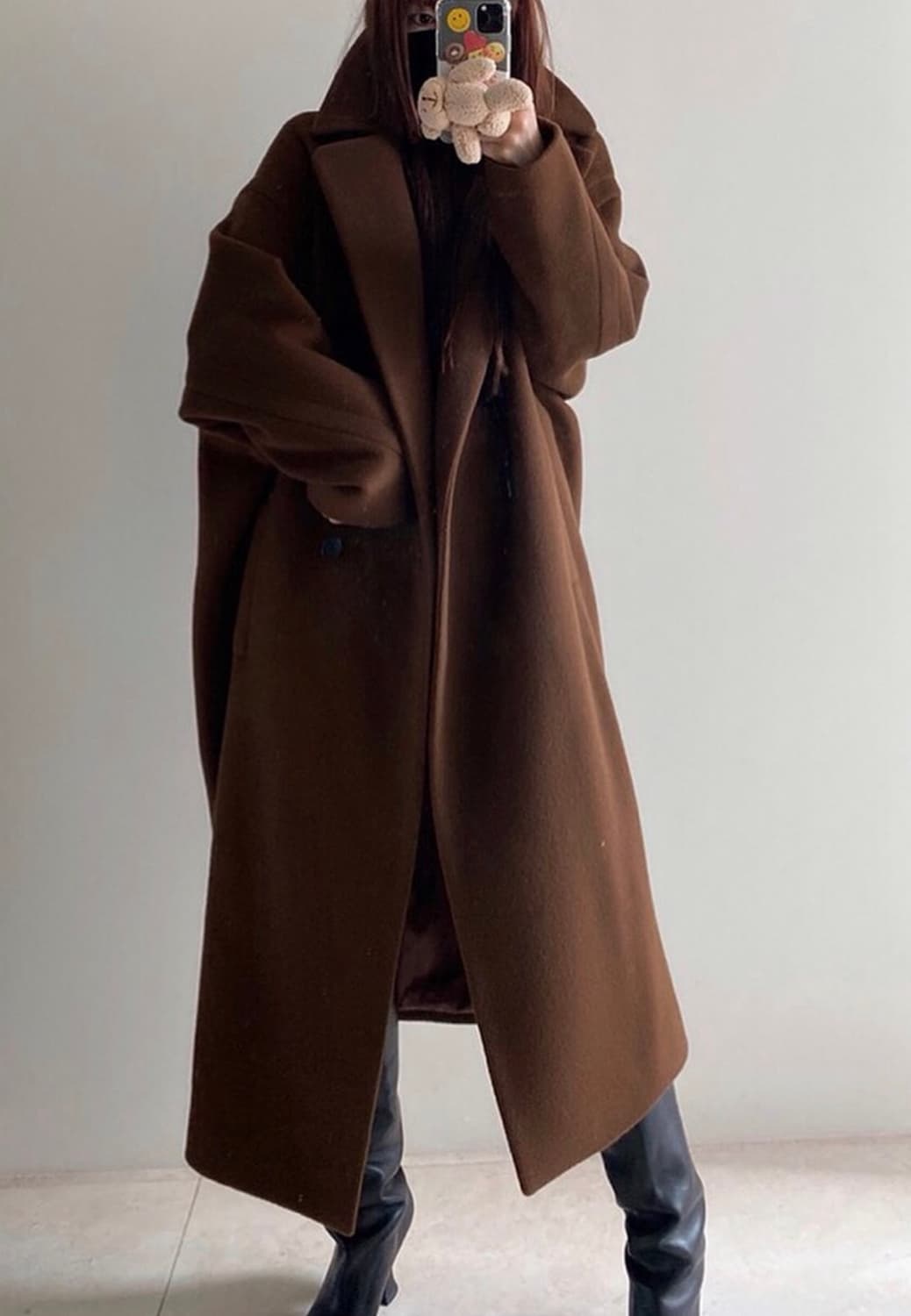 보프 VOEF) CARLY OVERSIZED COAT(BROWN) 상품이미지4