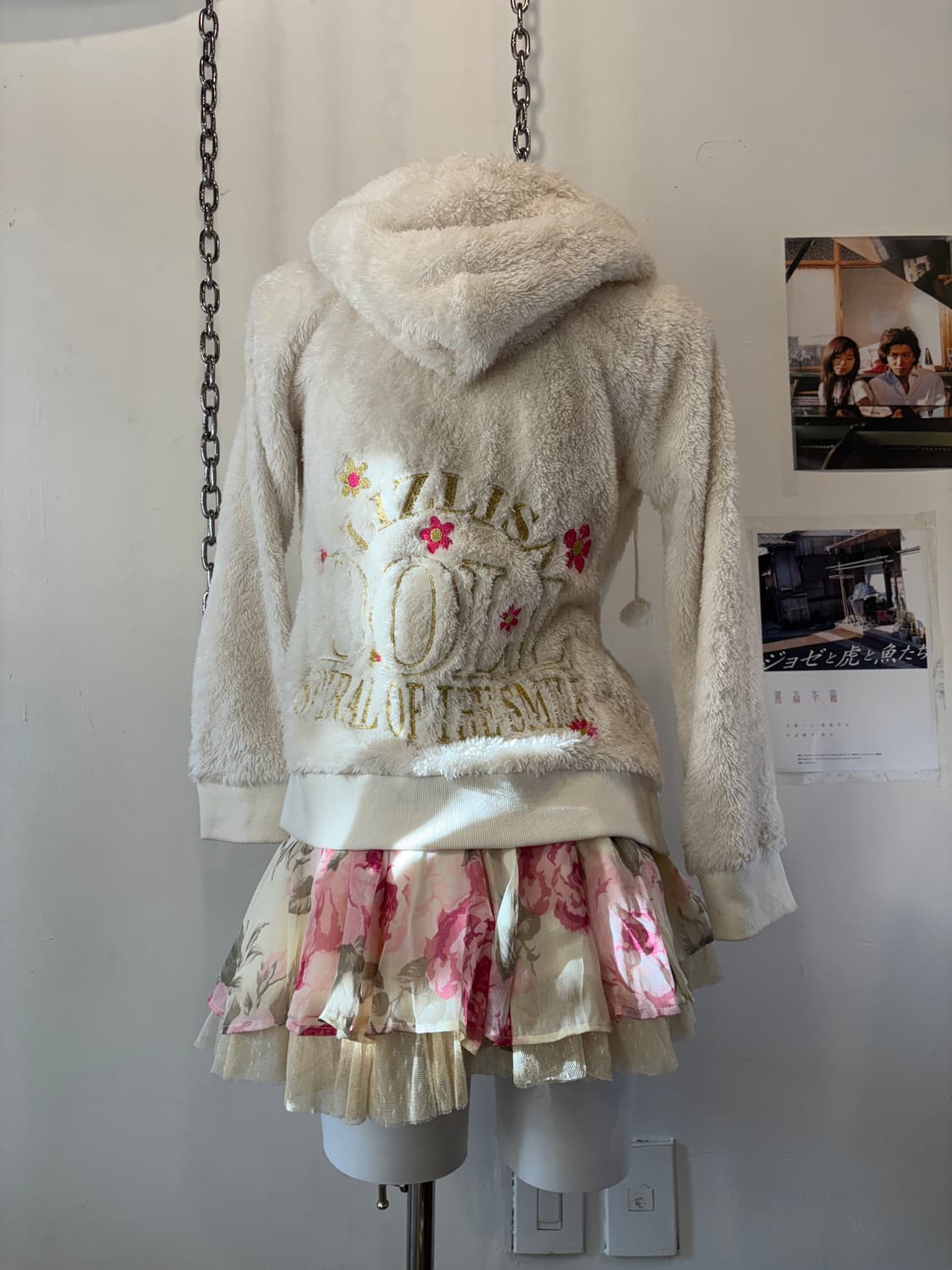 liz lisa doll 리즈리사돌 레터링 자수 폼폼이 플리스 후드집업 상품이미지7