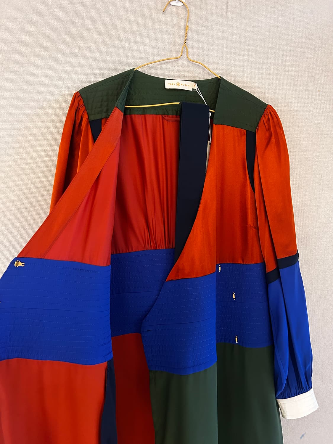 토리버치 컬러블록 실크 랩 드레스 판매 (택 달려있는 새 상품) 상품이미지5