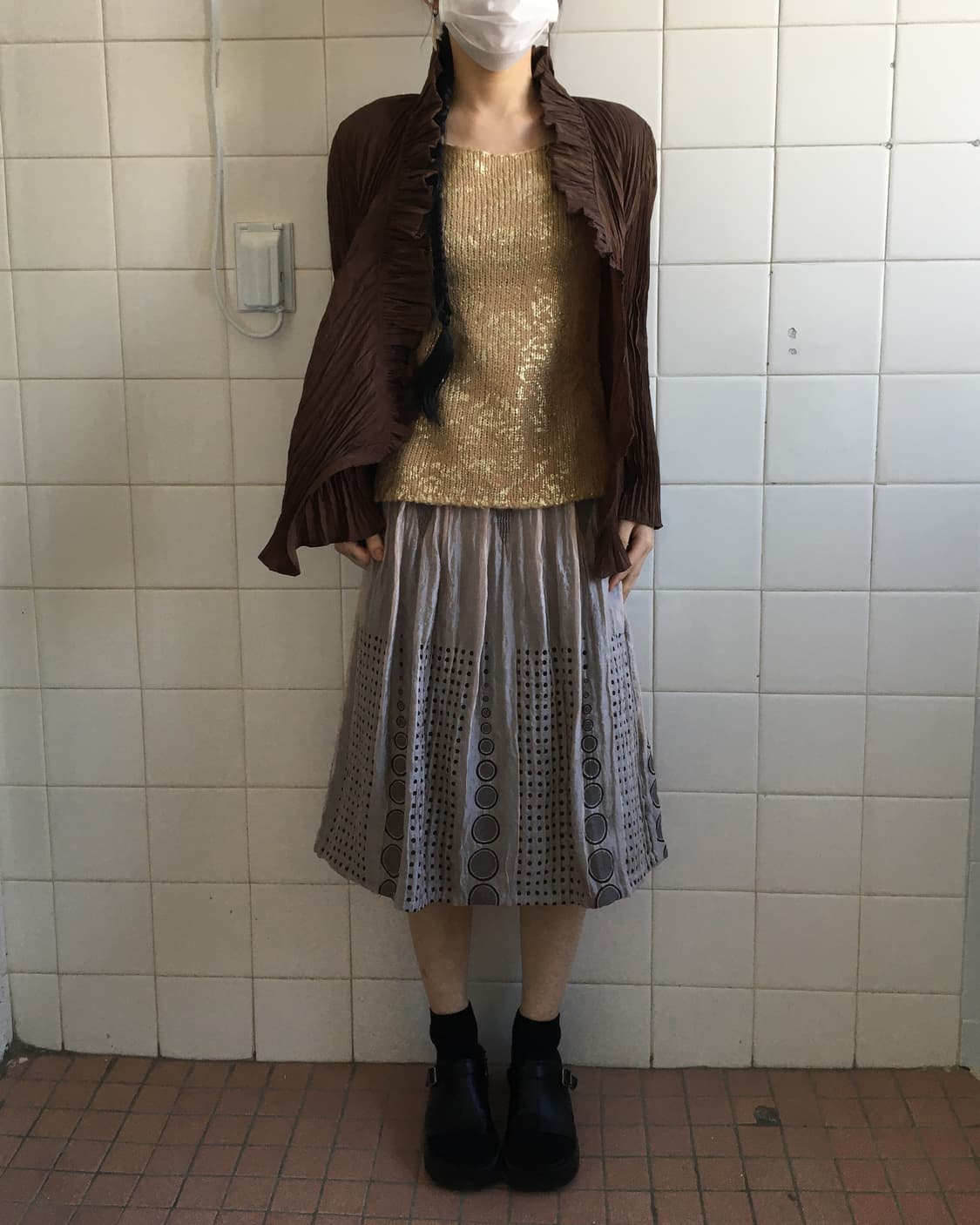 Pleats open cardigan 상품이미지7