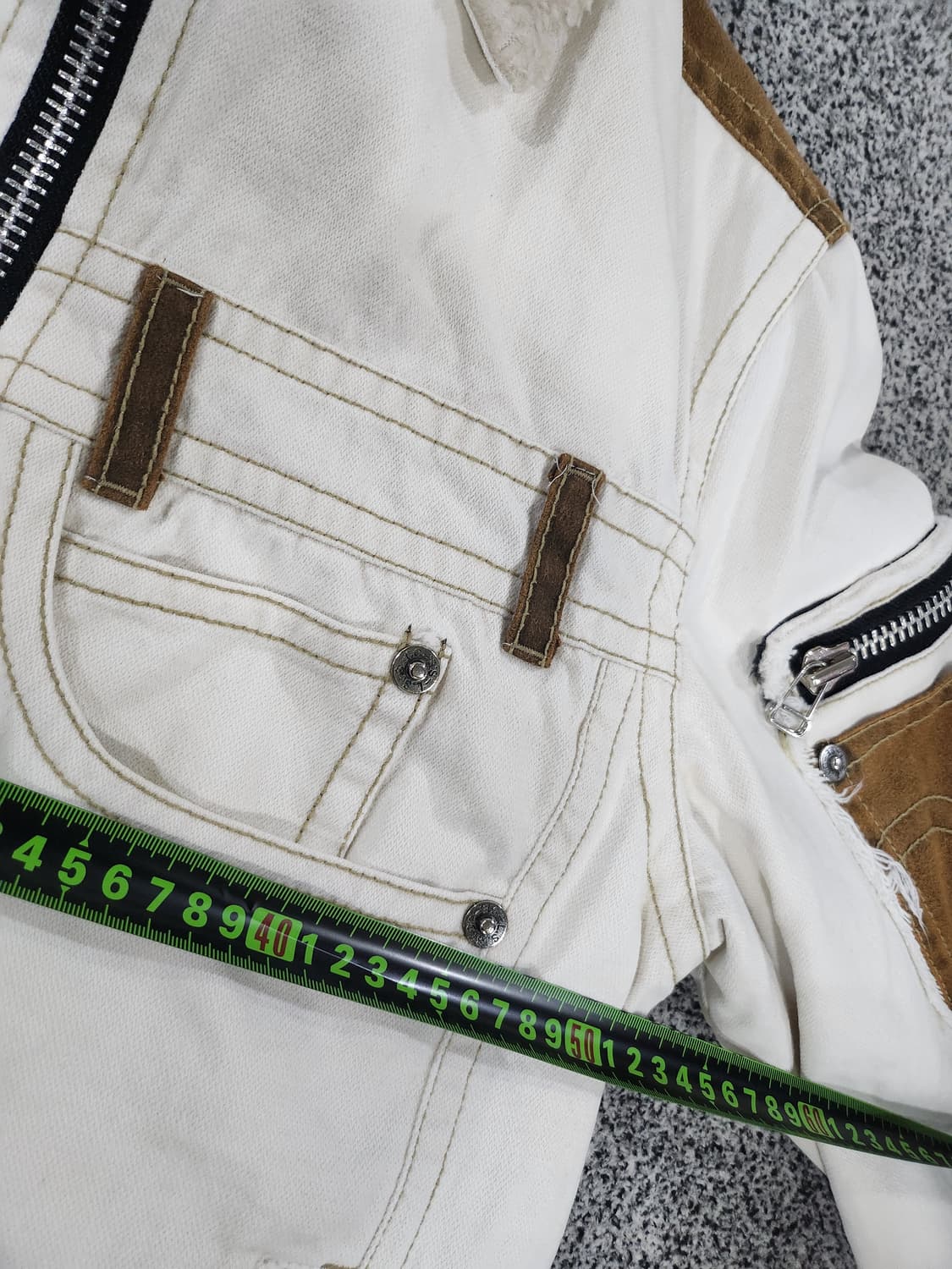 라이더 감성 빈티지 퍼카라 자켓  M 상품이미지9