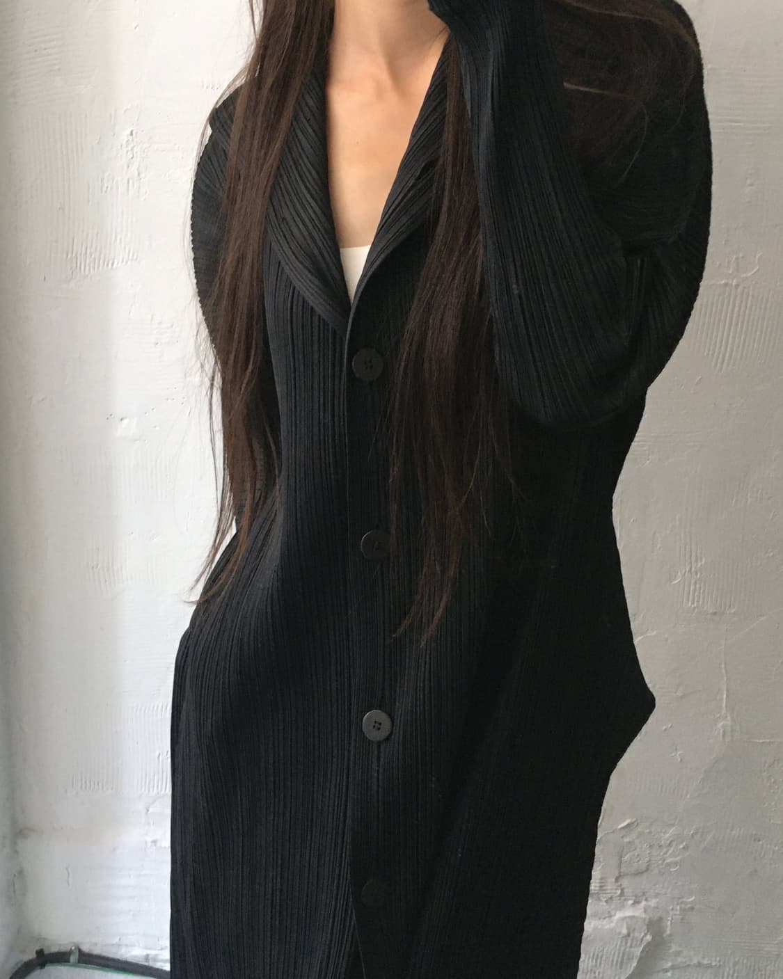 PLEATS PLEASE 플리츠플리즈 블랙 롱 코트 상품이미지4