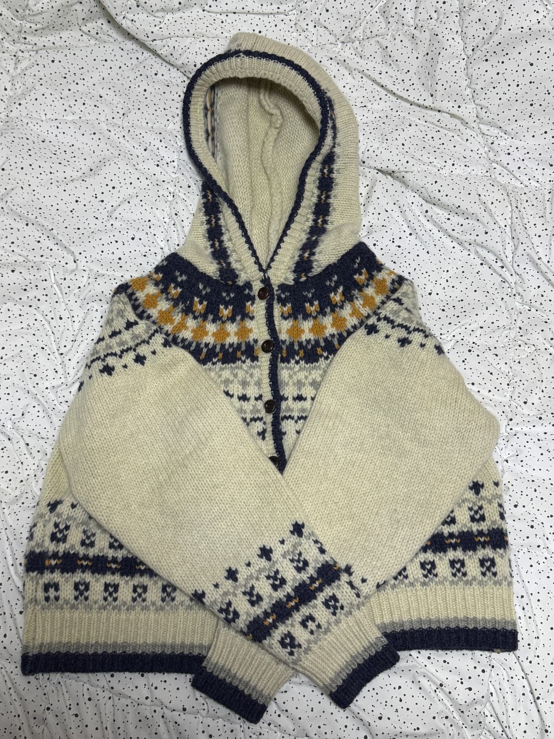 유라고 자카드 가디건 아이보리 상품이미지2