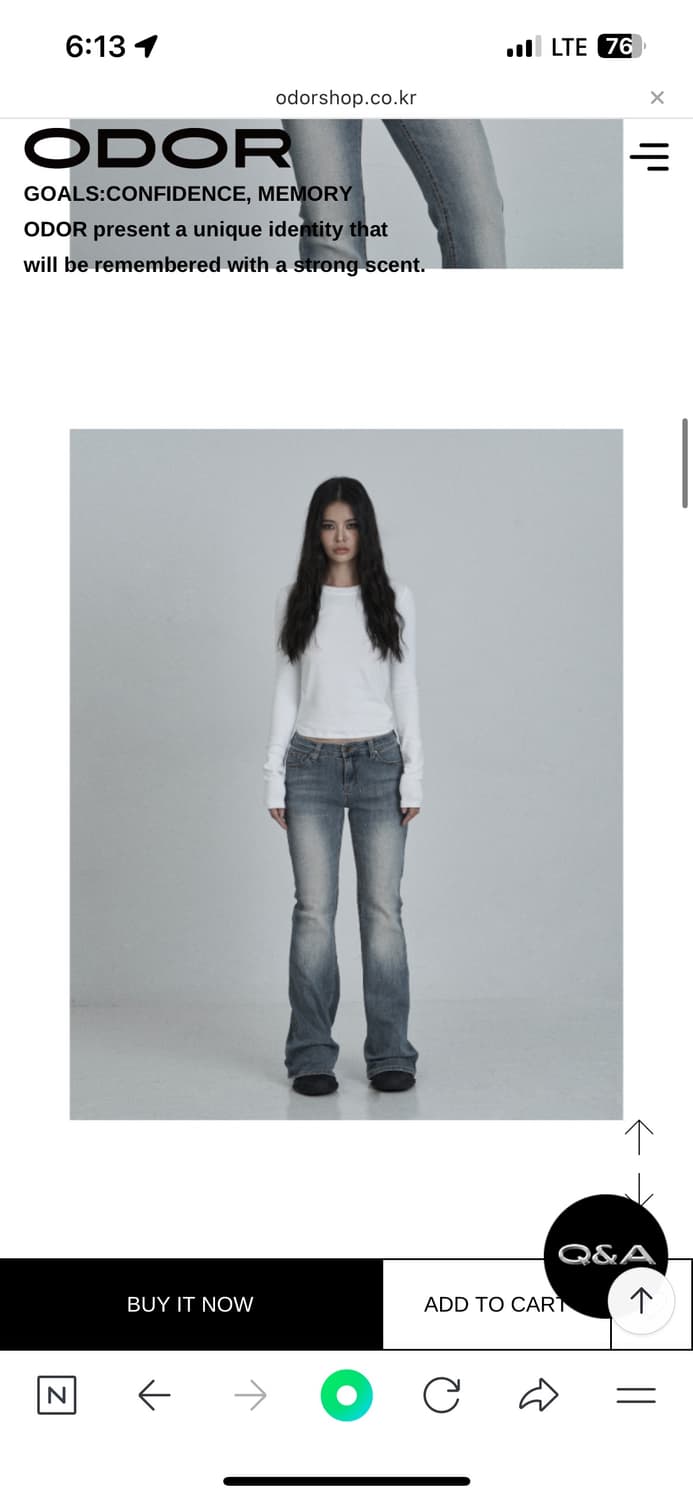 오도어 빈티지 로우진 블루 사이즈1 팝니다 상품이미지3