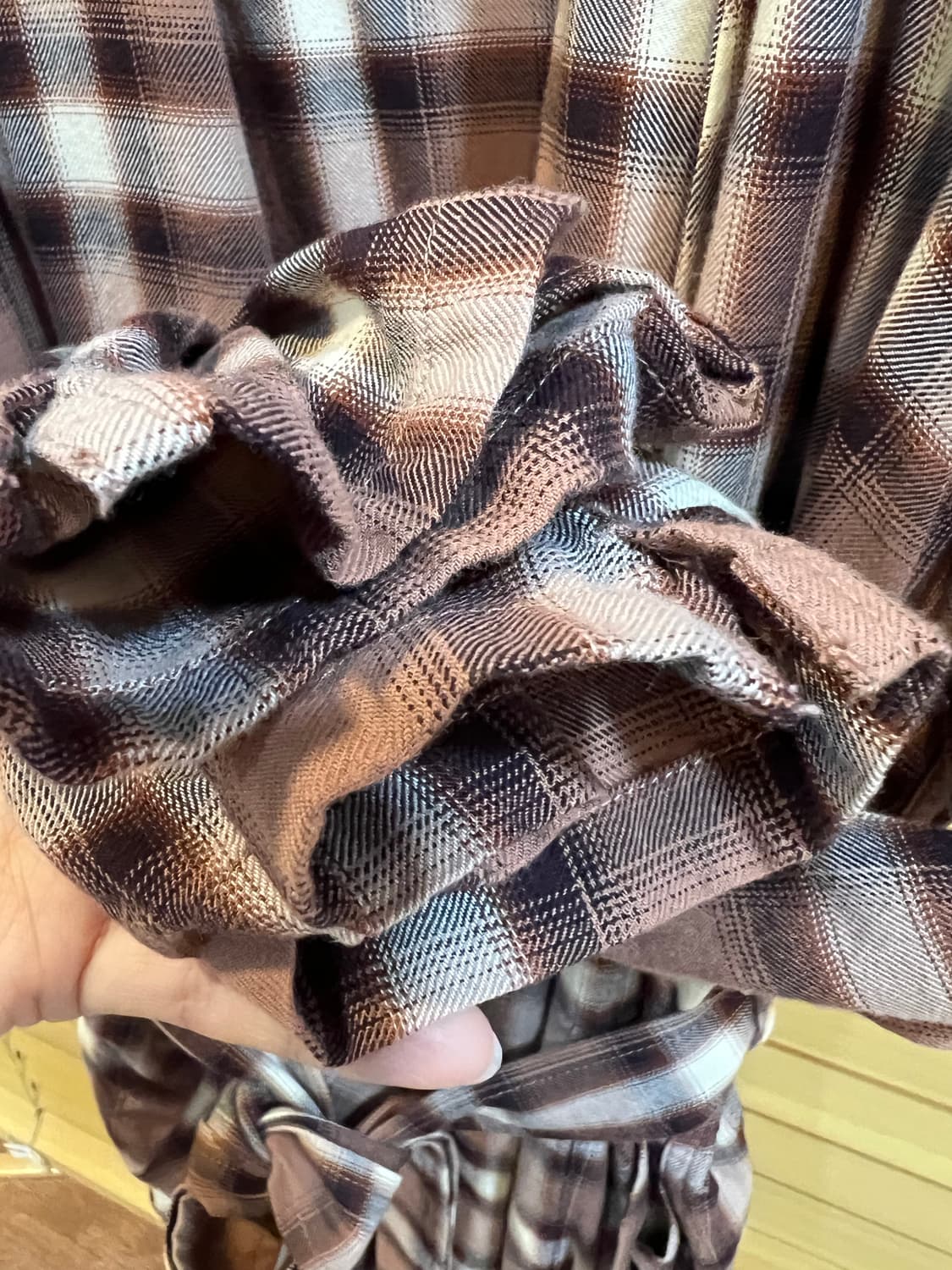 RAGEBLUE 일본수입 브라운체크 로브가디건 레이어드가운 상품이미지6