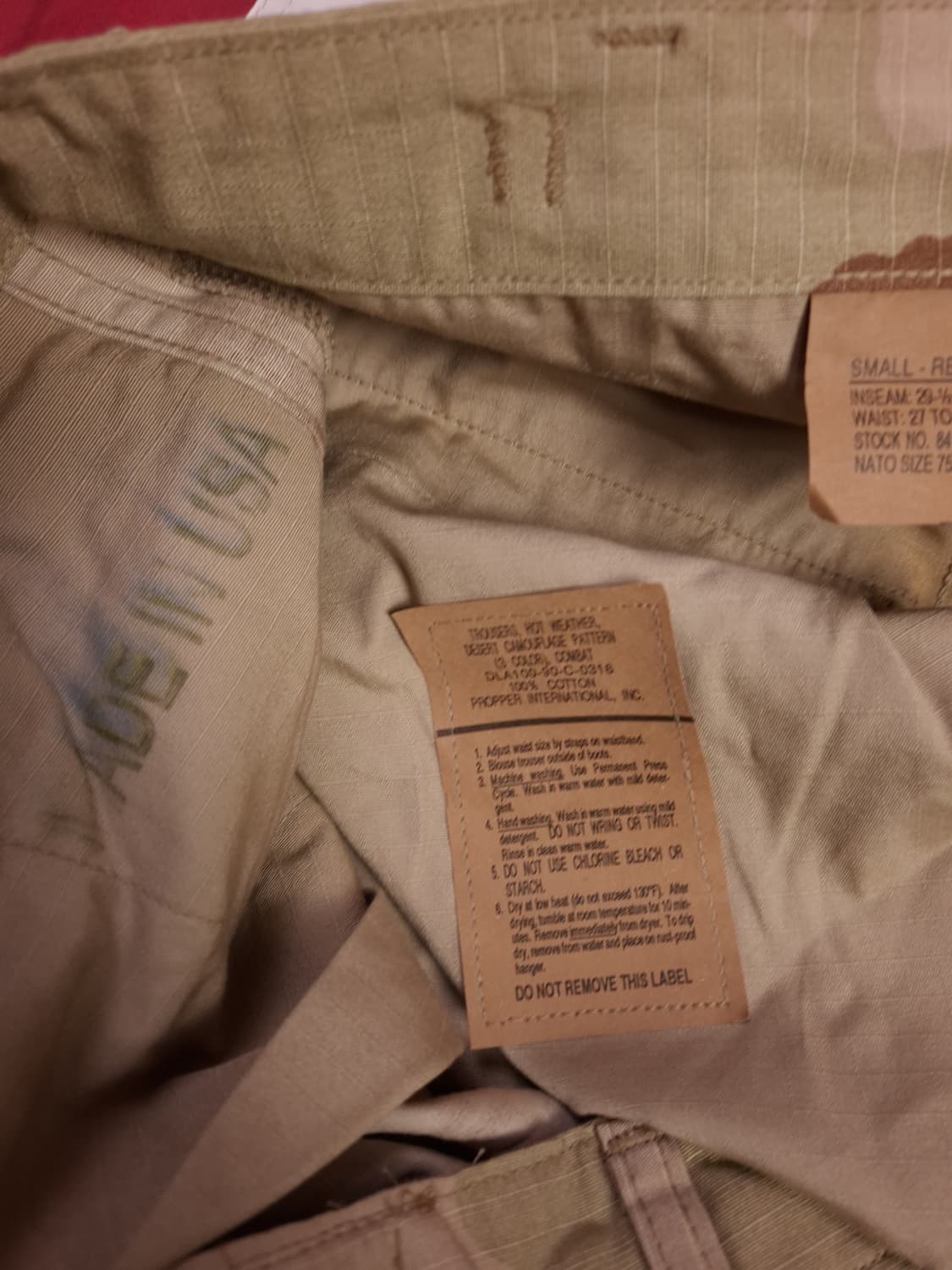 새제품 오리지날 미군 90's 걸프전 사막삼색 립스탑 BDU 팬츠 3종 상품이미지5
