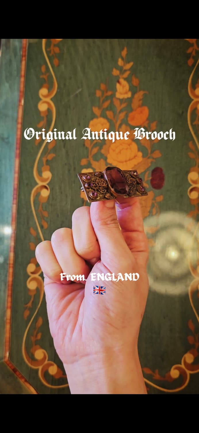 오리지널 영국 앤틱 퍼플 브로치 상품이미지3