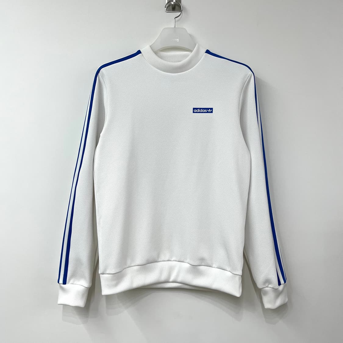 아디다스 포카리 화이트 블루 삼선 맨투맨 상품이미지2