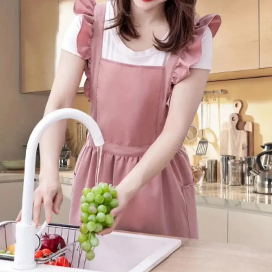 핑크 프릴 앞치마  상품이미지2