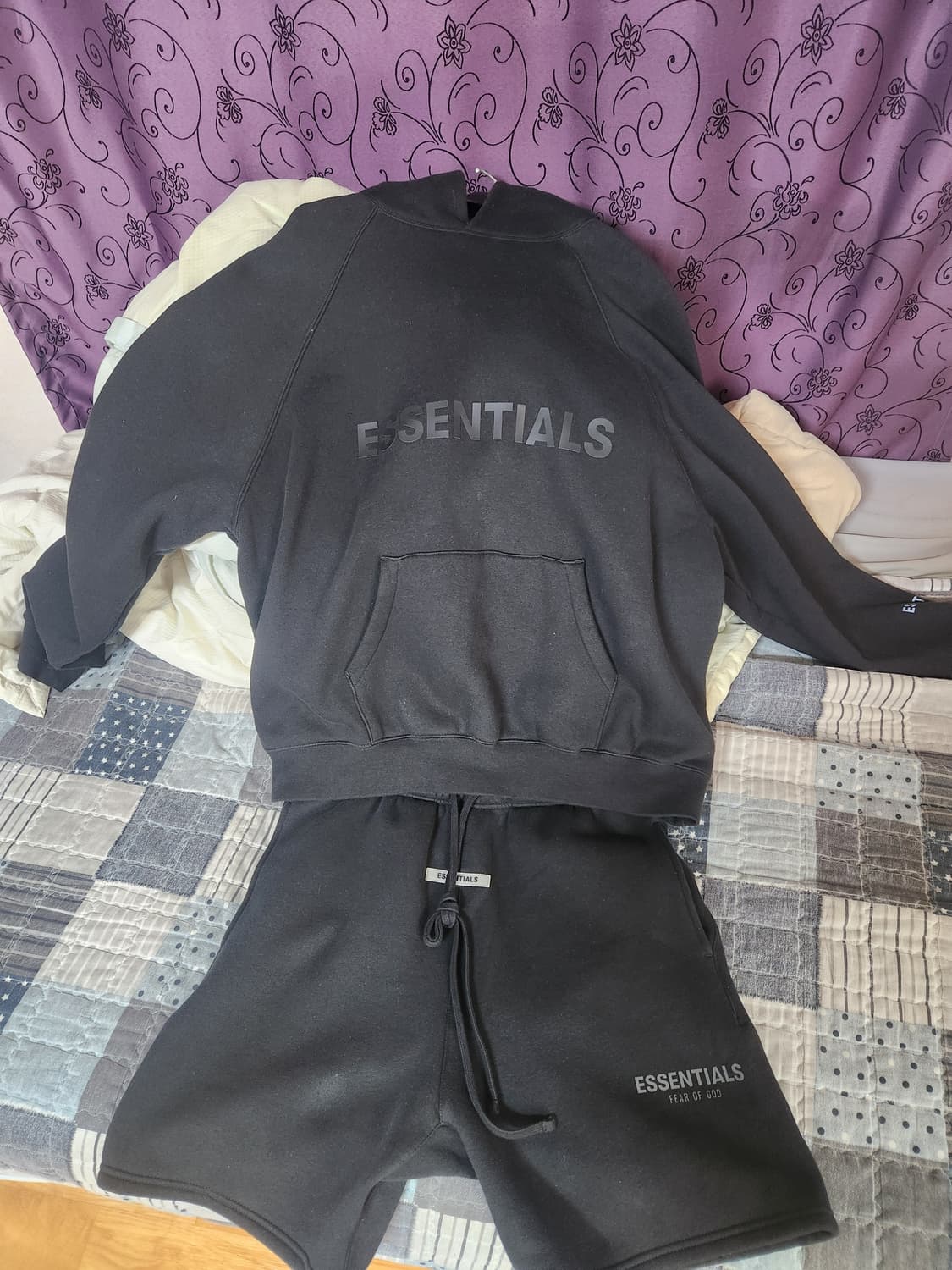 피어오브갓 블랙 에센셜 후드 셋업 후드티 반바지 상품이미지8