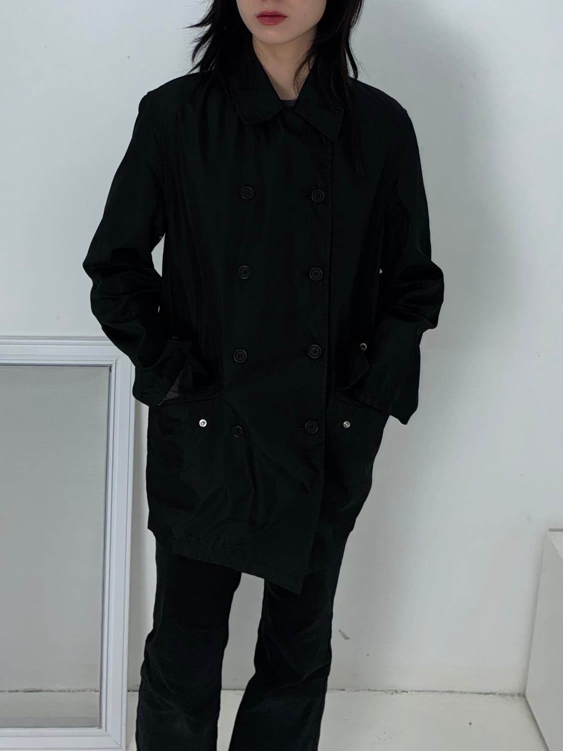 prada black half trenchcoat 상품이미지3