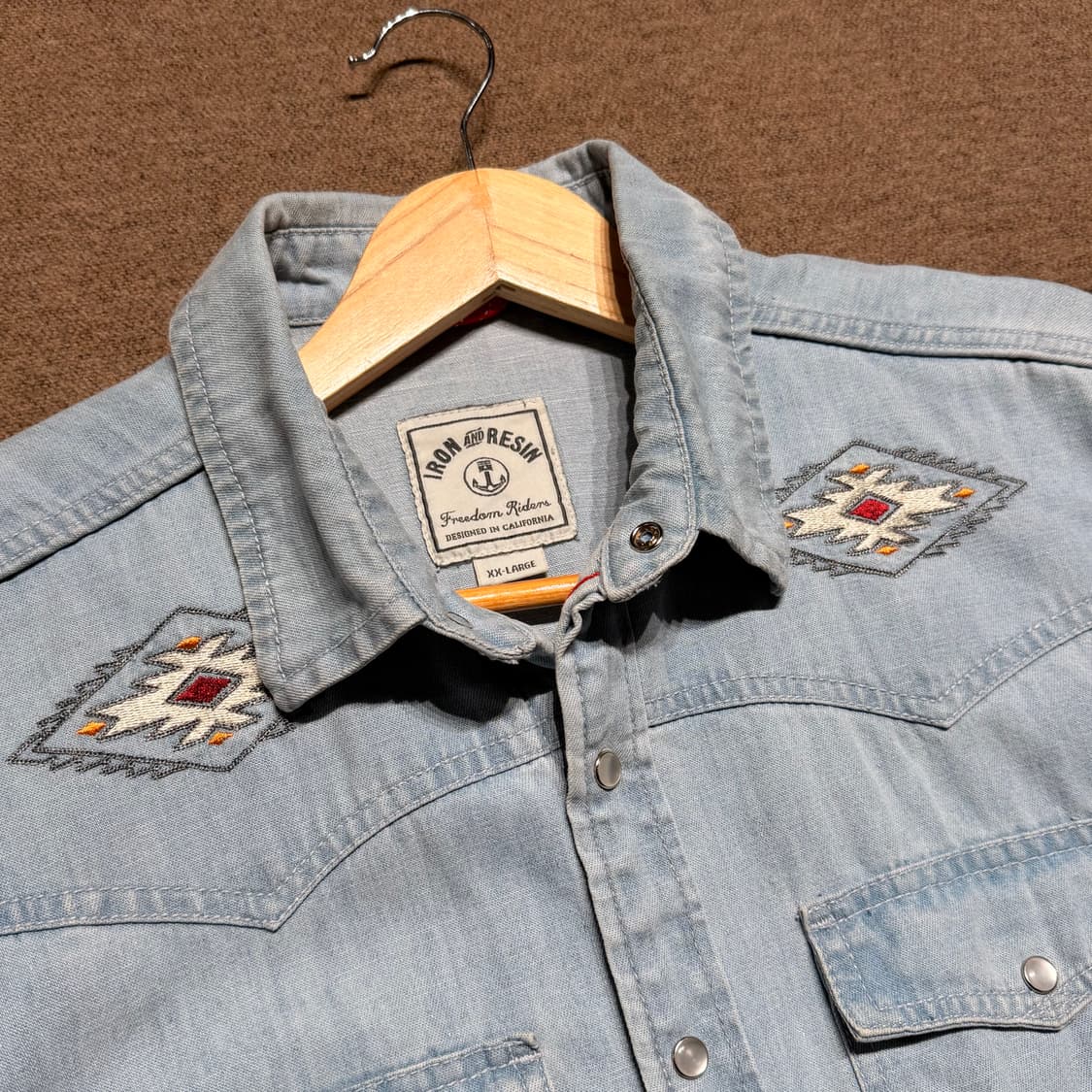 USA IRON&RESIN 웨스턴 데님 셔츠 XL 상품이미지2