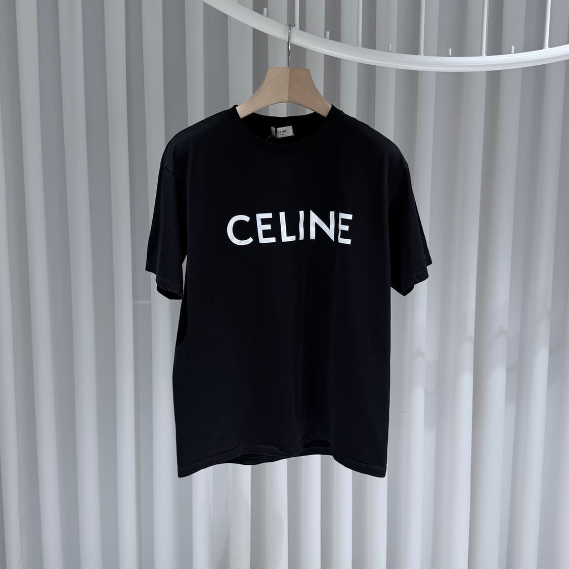 (A+/S) / 셀린느 로고 코튼 루즈핏 반팔 티셔츠 블랙 상품이미지1
