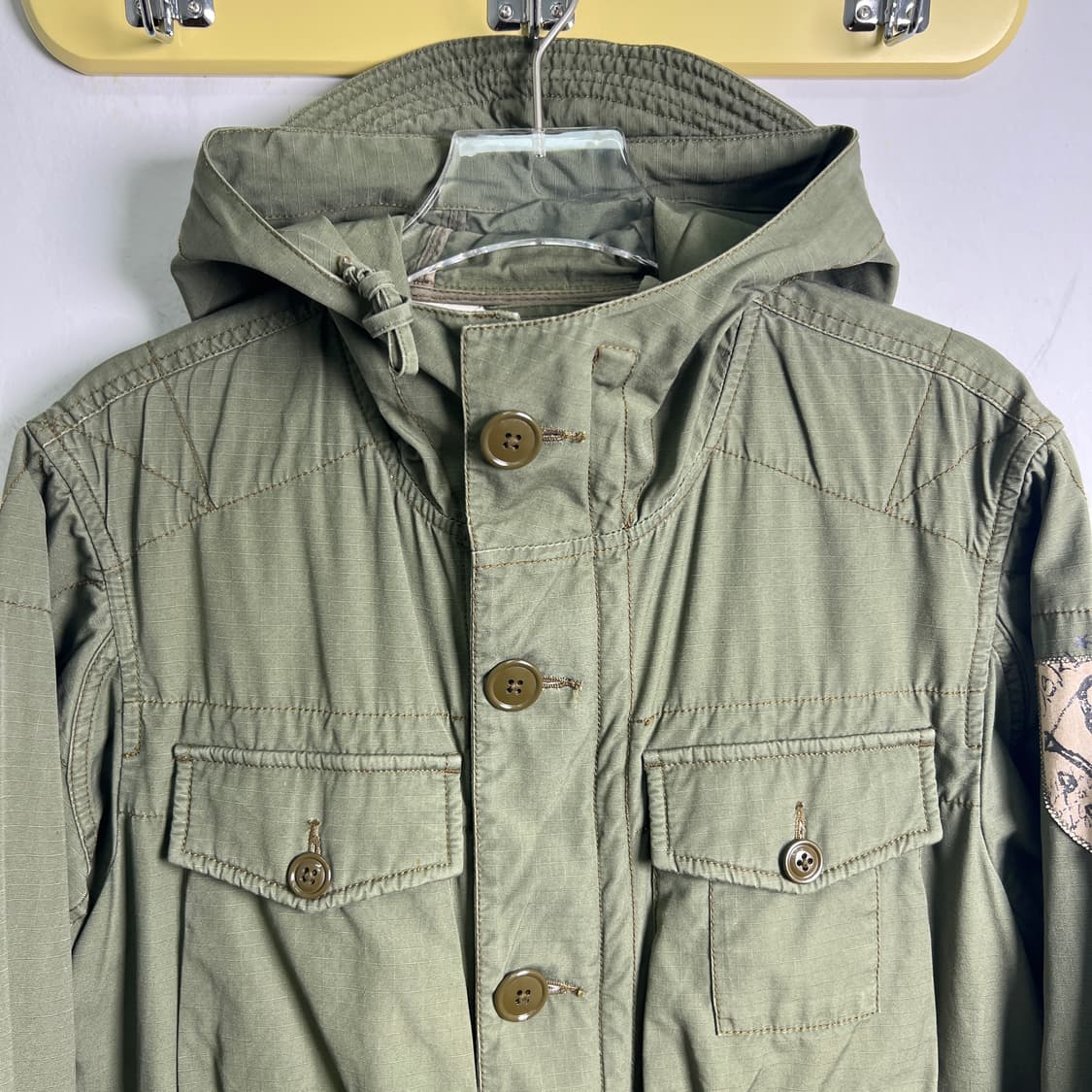 폴로 랄프로렌 진스 카키 멀티 포켓 스컬 패치 M-43 야상 자켓 M 상품이미지4