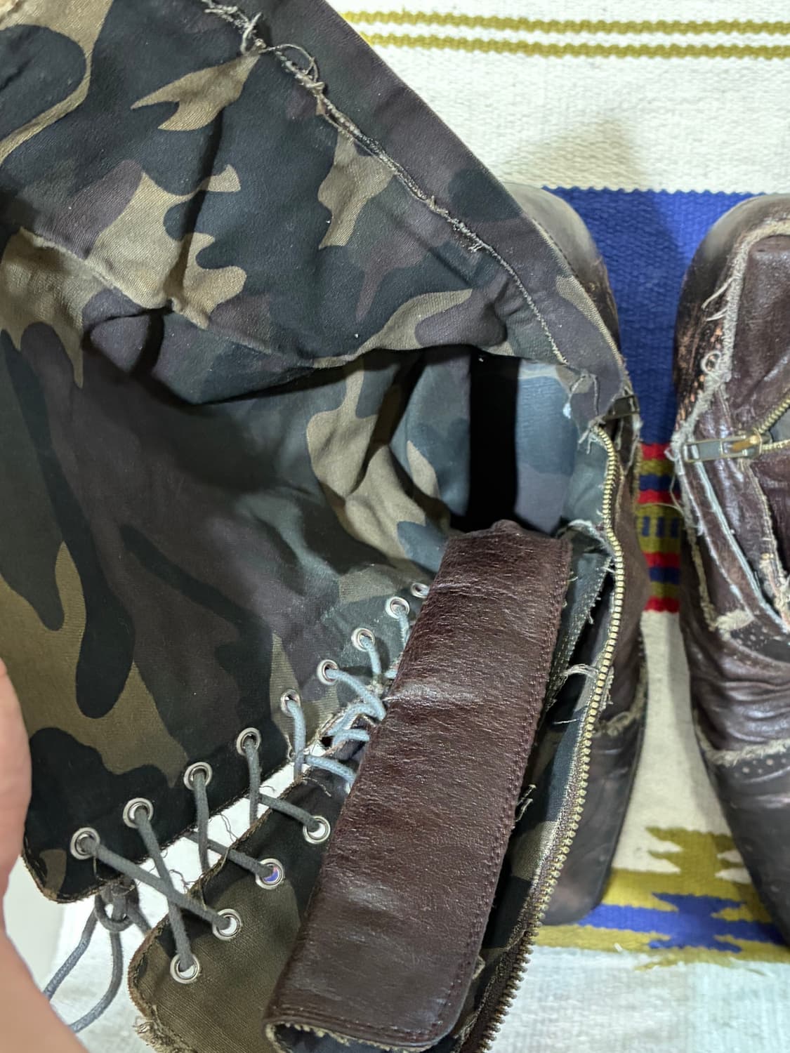 Uffda freak 웨스턴 그런지 레이스업 부츠 상품이미지8