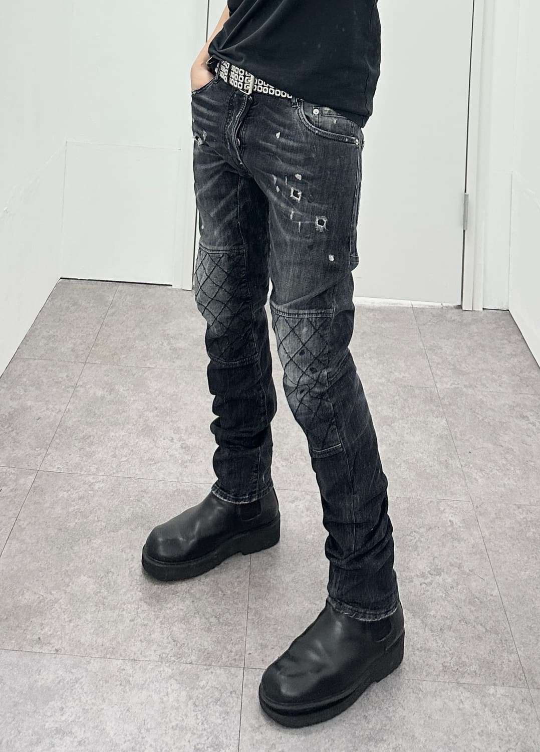 DSQUARED2 painting zip biker pants 상품이미지2