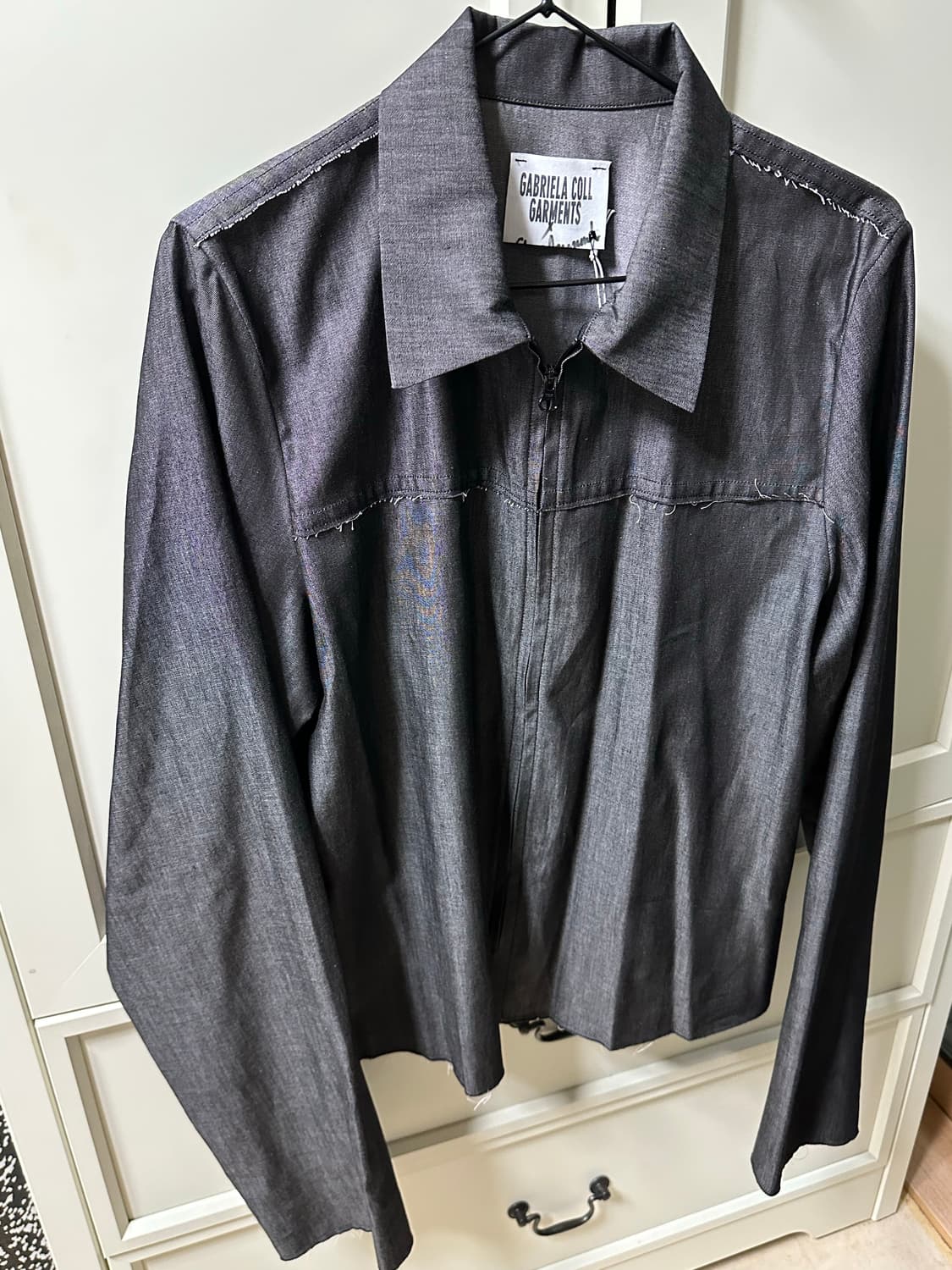 가브리엘라 콜 가먼츠 No.222 아모멘토 별주 데님 지퍼 셔츠 상품이미지1