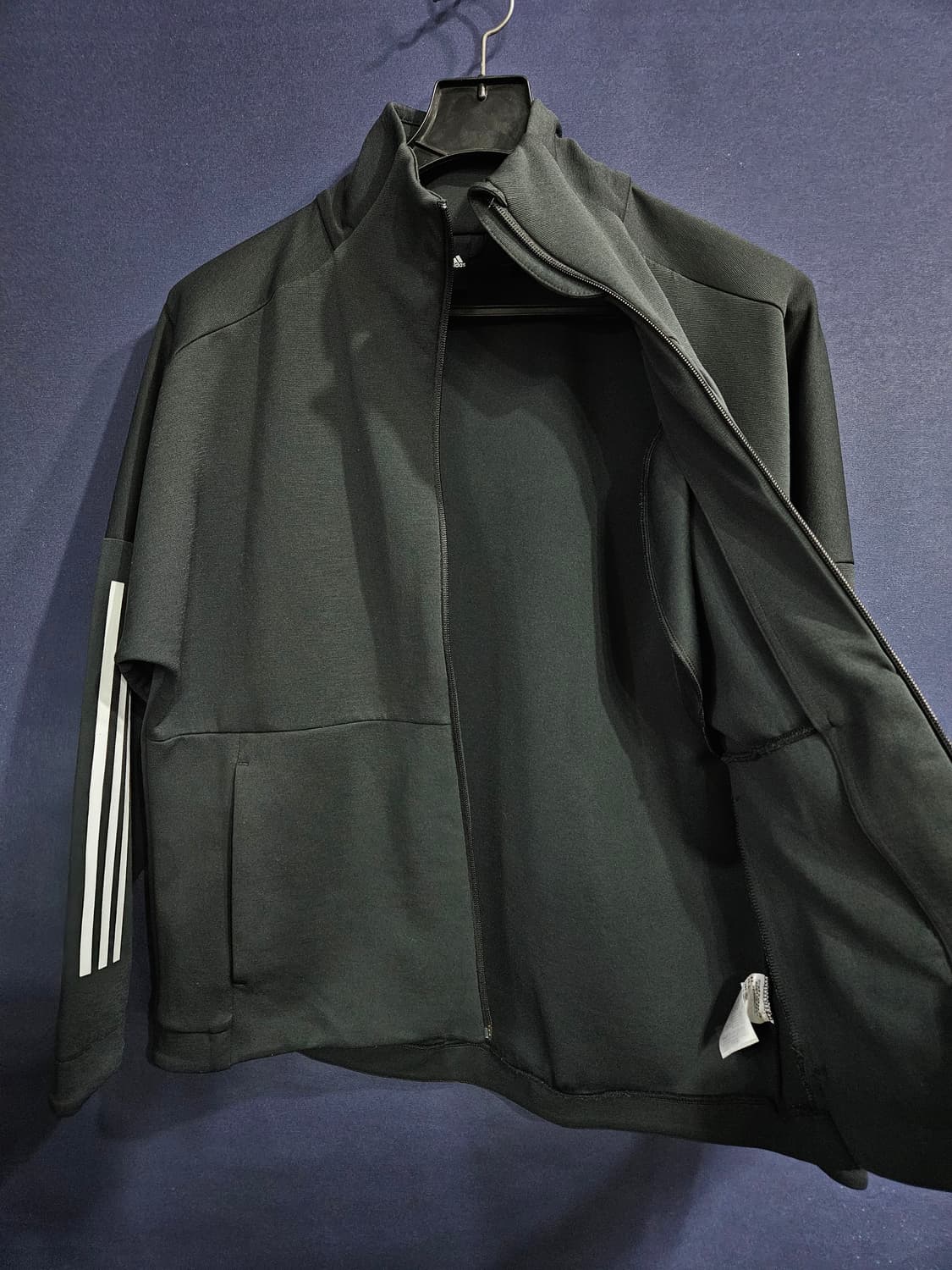아디다스 삼선 블랙차콜 남성 105 져지 집업자켓  상품이미지8