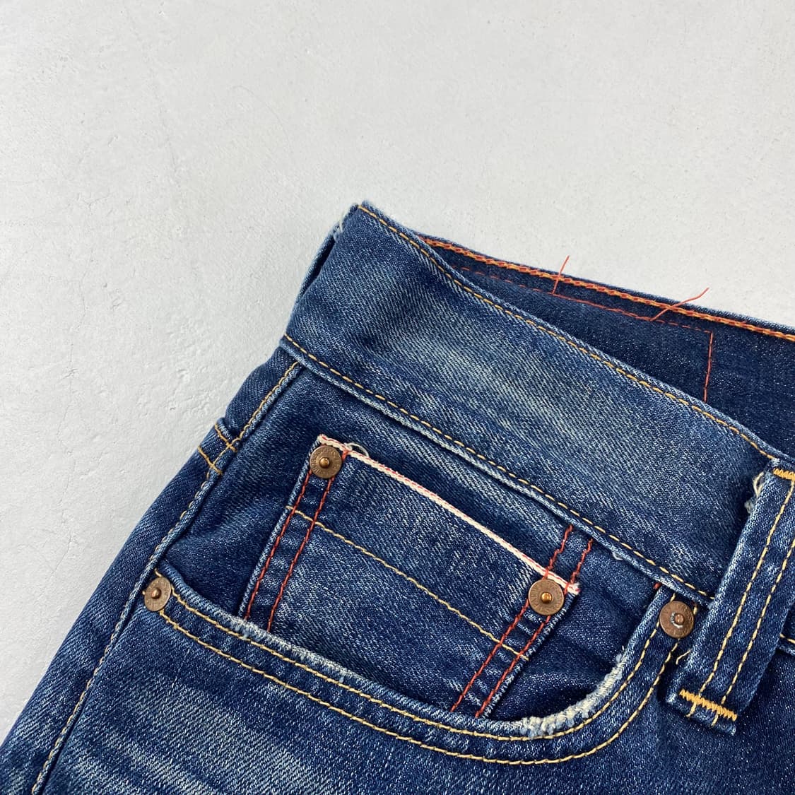 빈티지 리바이스 웨스턴 워싱 레드스티치 셀비지 데님 진 (34) 상품이미지5