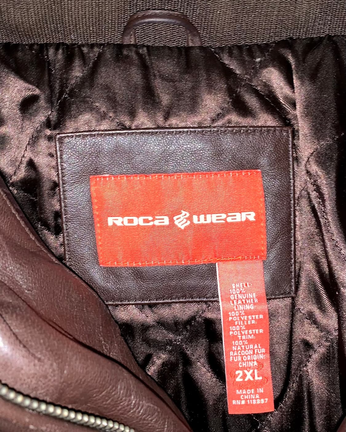 2000s 빈티지 로카웨어 가죽 & 퍼 트리밍 패딩 코트 상품이미지5