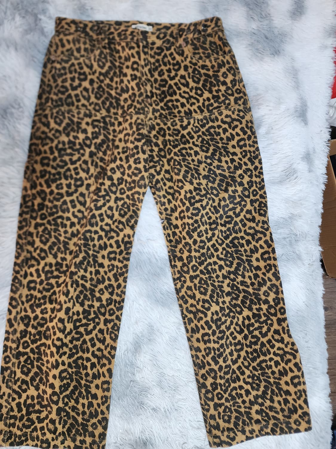 카락터 레오파드 패턴 와이드 팬츠 상품이미지2