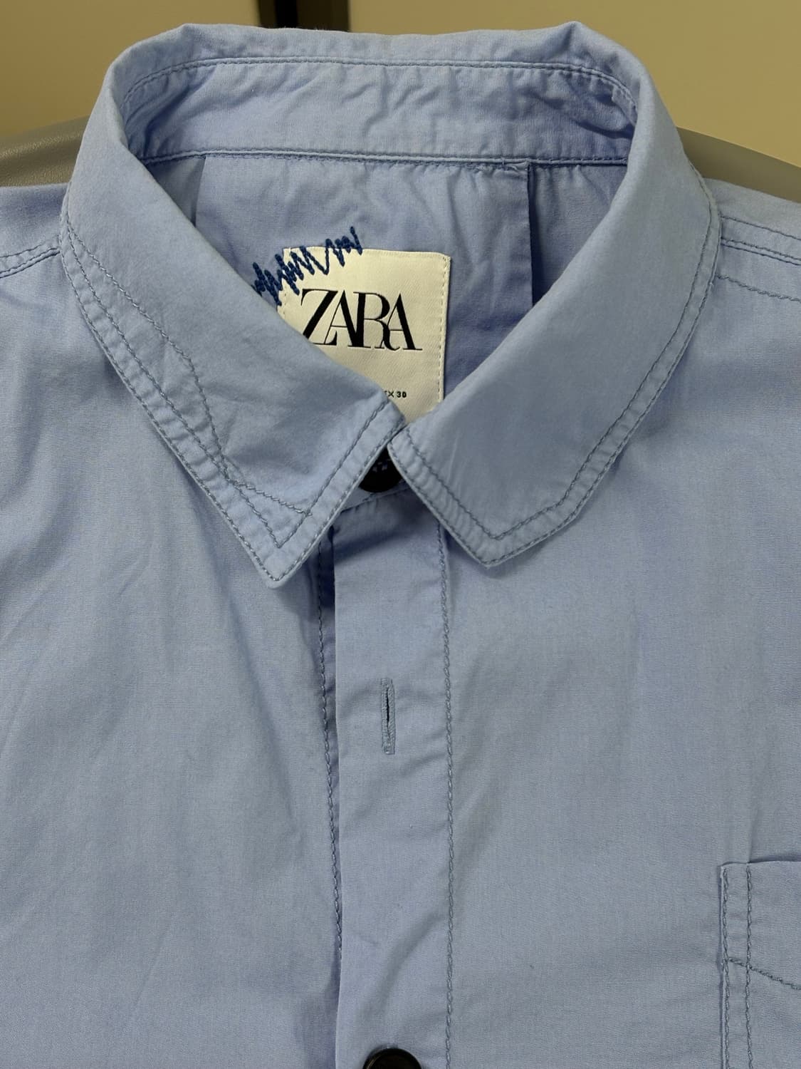 (L) 자라 아더에러 오버사이즈 셔츠 스카이블루 상품이미지3