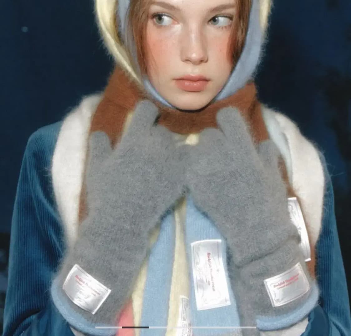 락피쉬웨더웨어 fuzzy muffler&gloves 앙고라 머플러 장갑 상품이미지3