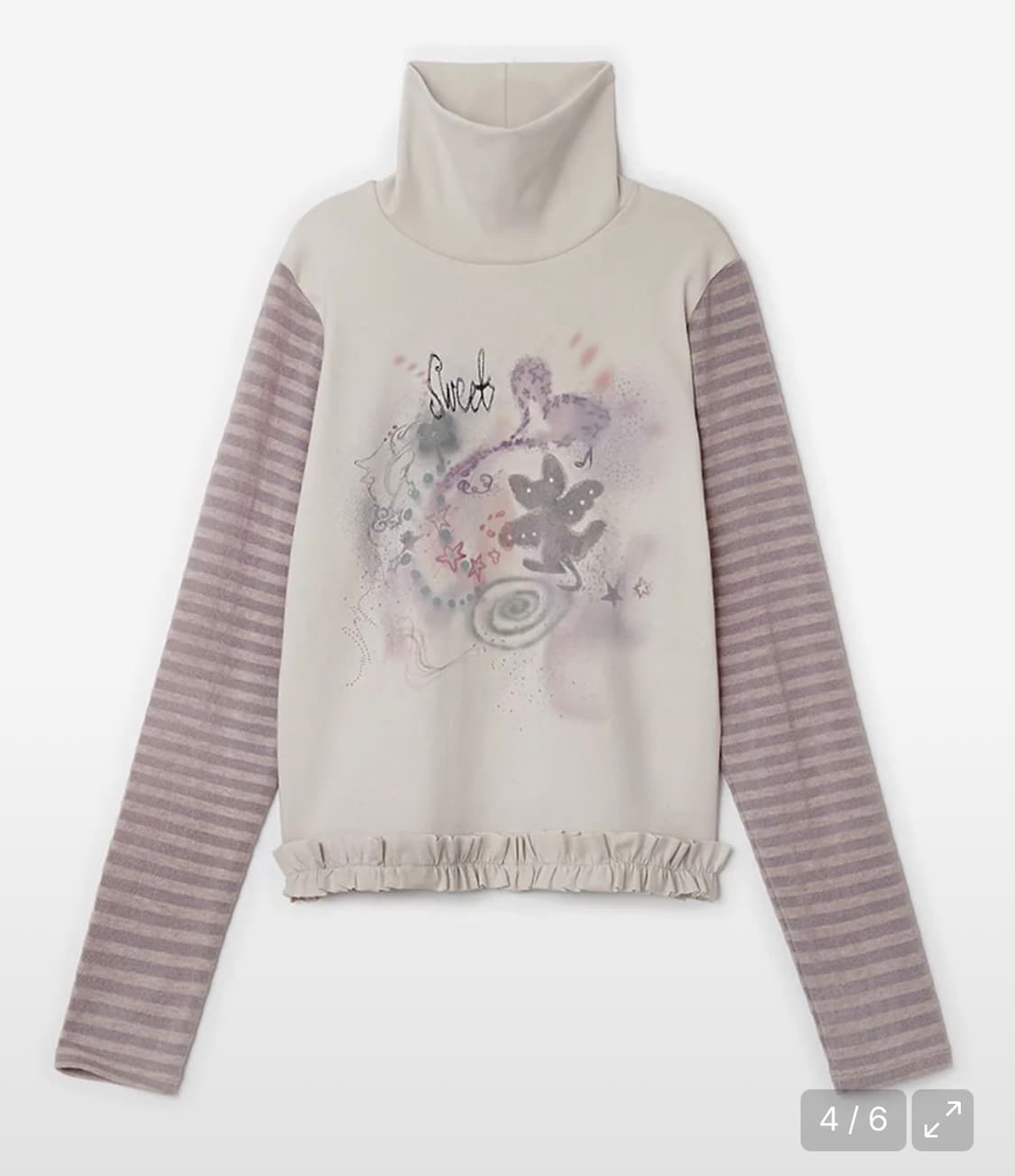 허그유어스킨 드로잉 프릴 폴라 탑 상품이미지1