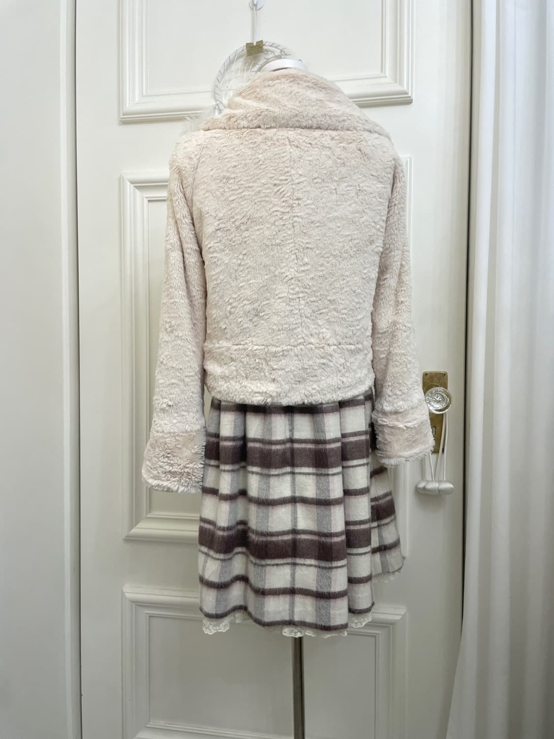 ivory collar one button lovely fur jacke 상품이미지4