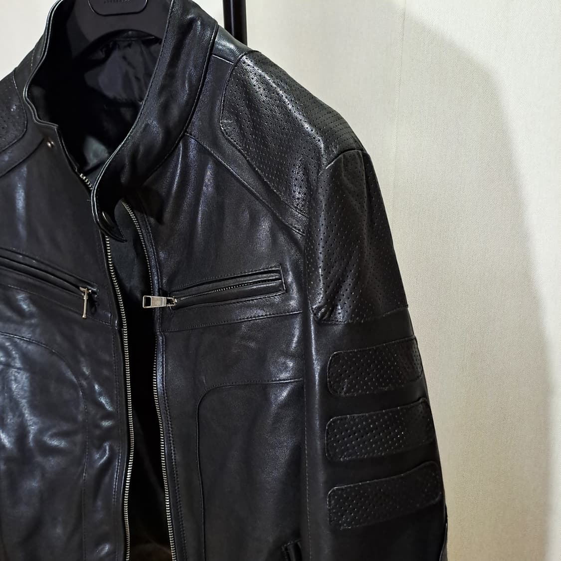 (택포) 절개패치 싱글 양가죽 자켓 M B1 상품이미지4