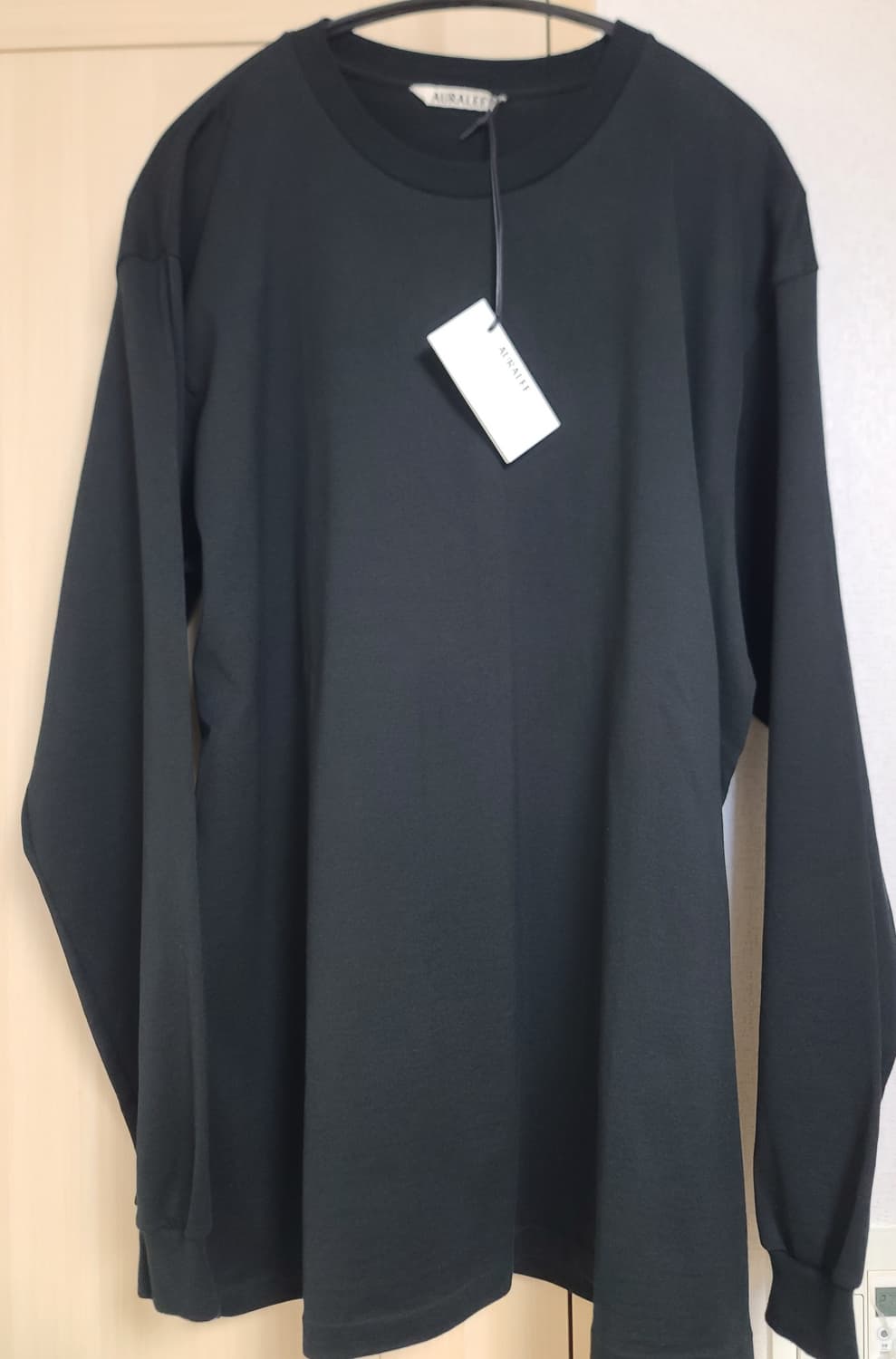 [4] 오라리 LUSTER PLAITING L/S TEE 티셔츠 블랙 상품이미지2