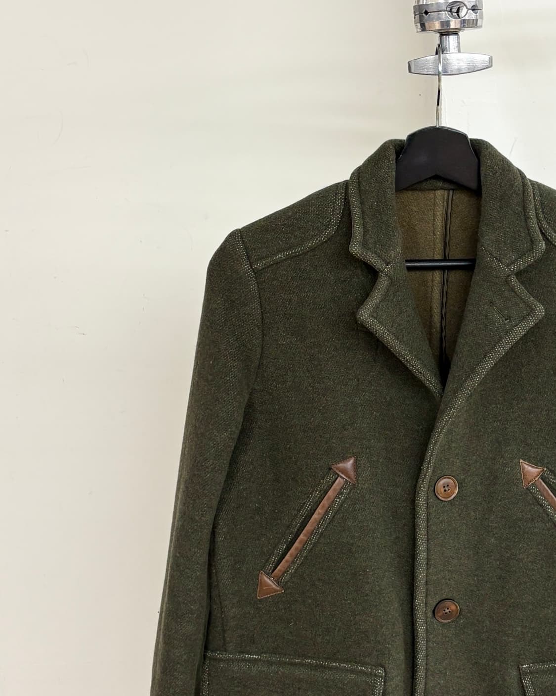 랄프로렌 카키 울 나일론 싱글 코트 상품이미지3