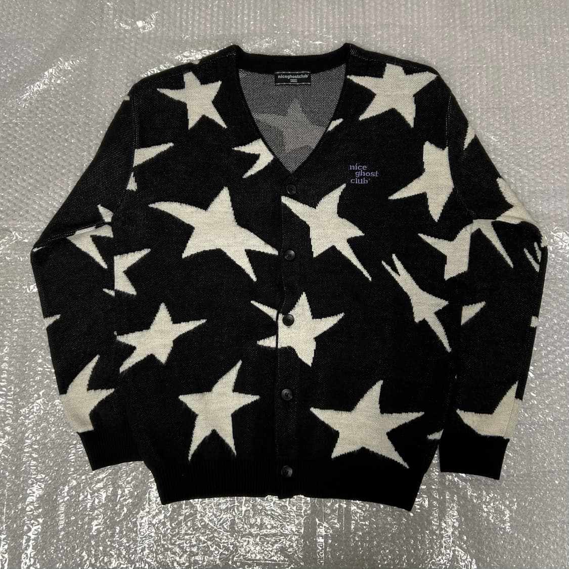 나이스고스트클럽 스타 모헤어 니트 가디건 블랙 나고클 상품이미지2