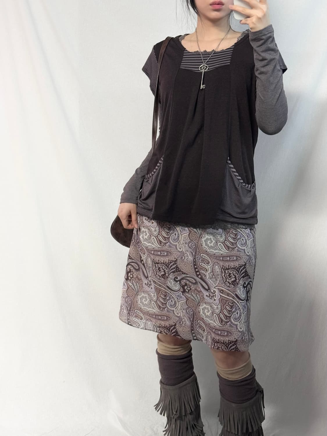 레이스 진주 디테일 롱 슬리브 티 상품이미지10