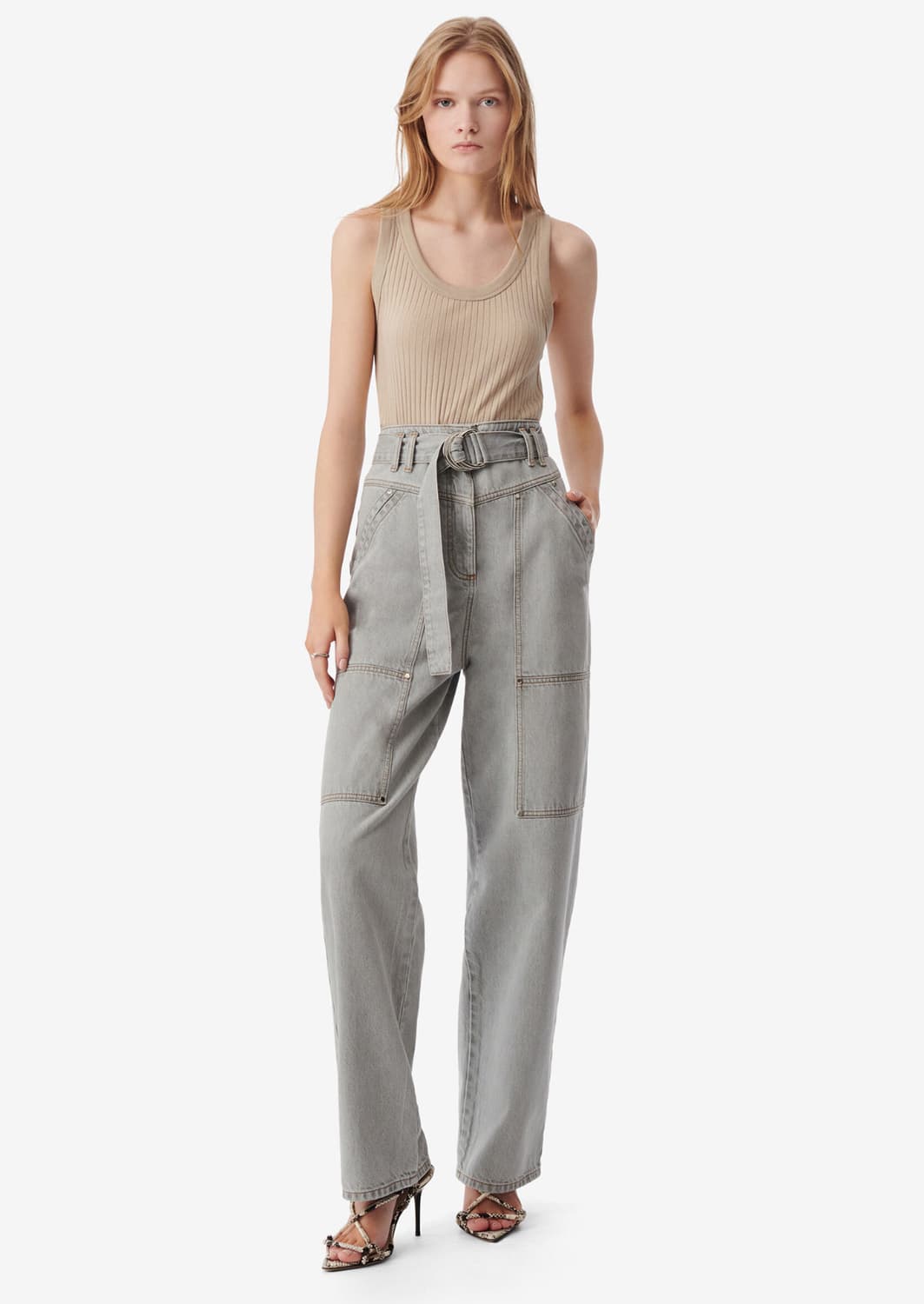 이로 엠마 립 탱크탑  - 베이지 상품이미지1