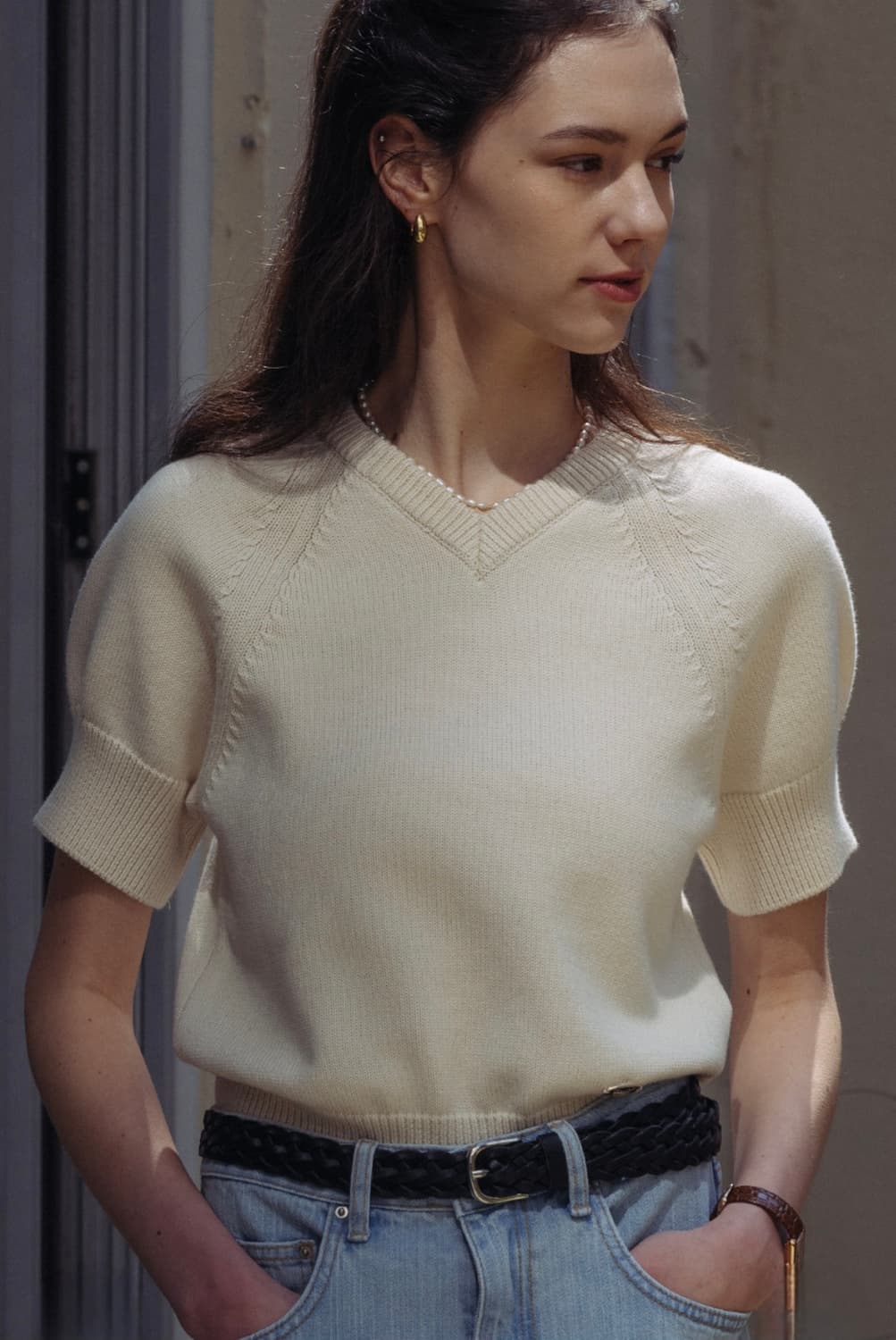 틸아이다이 반팔 니트 상품이미지1