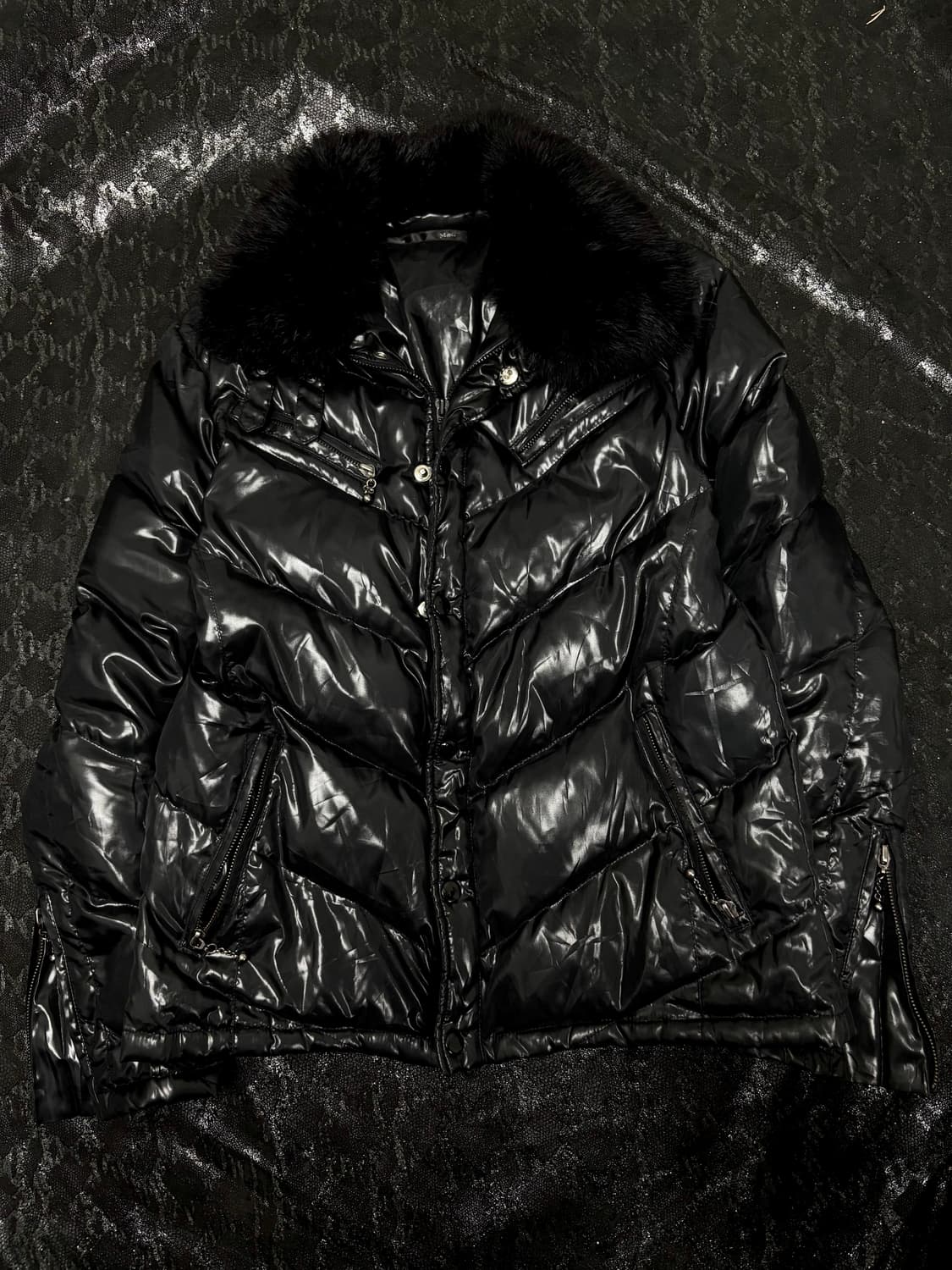“M&s” 00’s Rare V-Kei Black Fur Trimming 상품이미지2