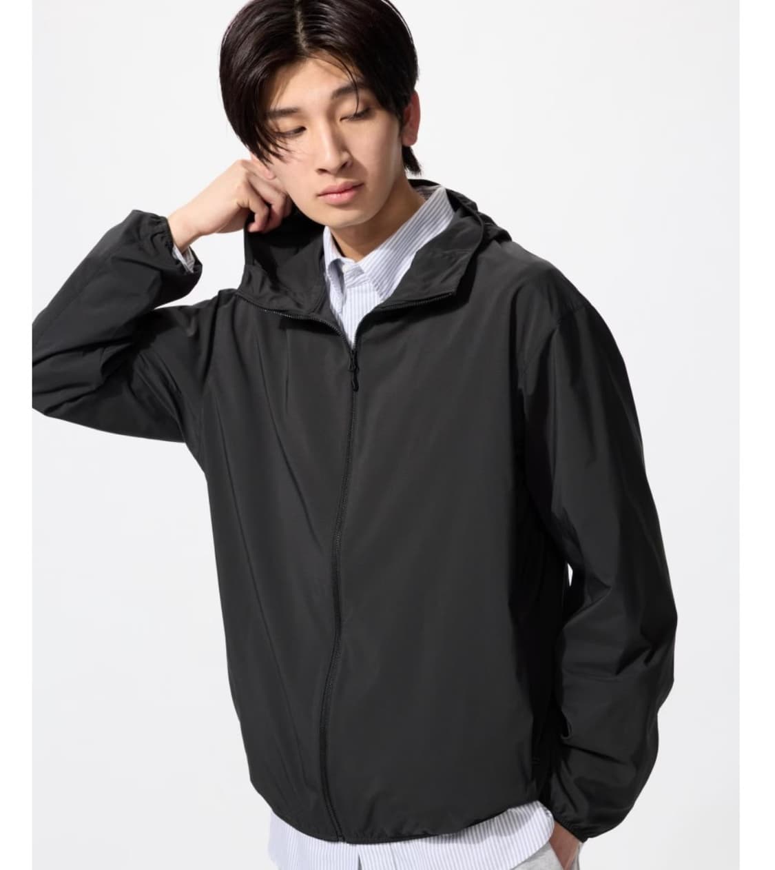 새상품 유니클로 포켓터블 UV 바람막이 블랙 상품이미지1