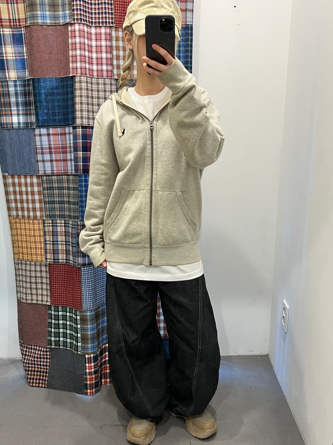 폴로 그레이 후드집업 상품이미지3