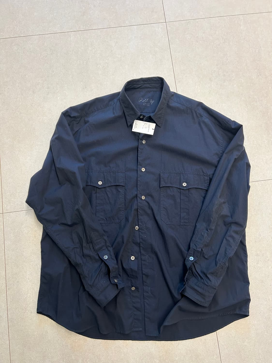 포터클래식 롤업 코튼 셔츠 (네이비, L) 상품이미지1