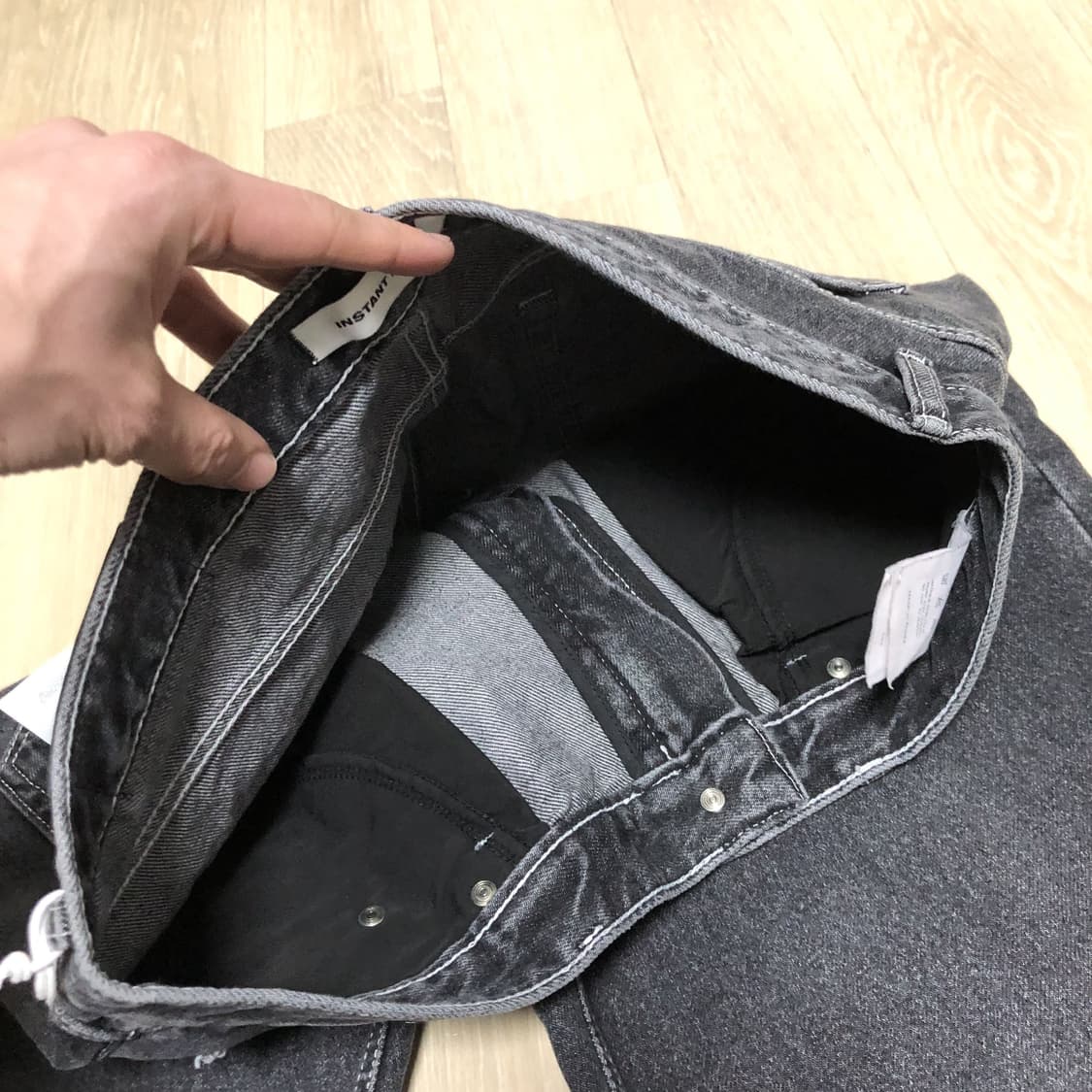 (32) 새상품 브랜디드 1967 젯 블랙 진 와이드 스트레이트 데님 상품이미지6