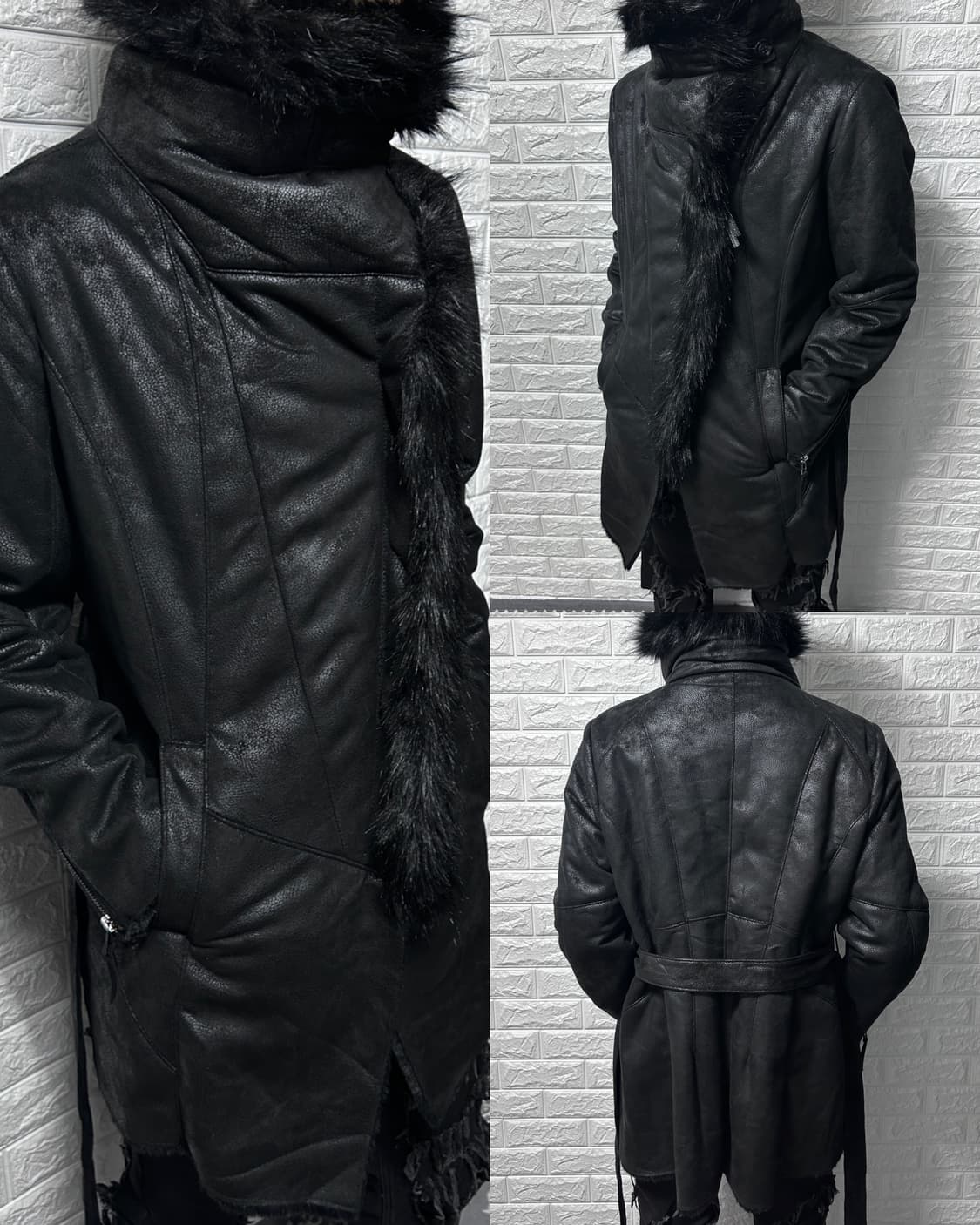 고딕 퍼 카라 시어링 코트 자켓 상품이미지1