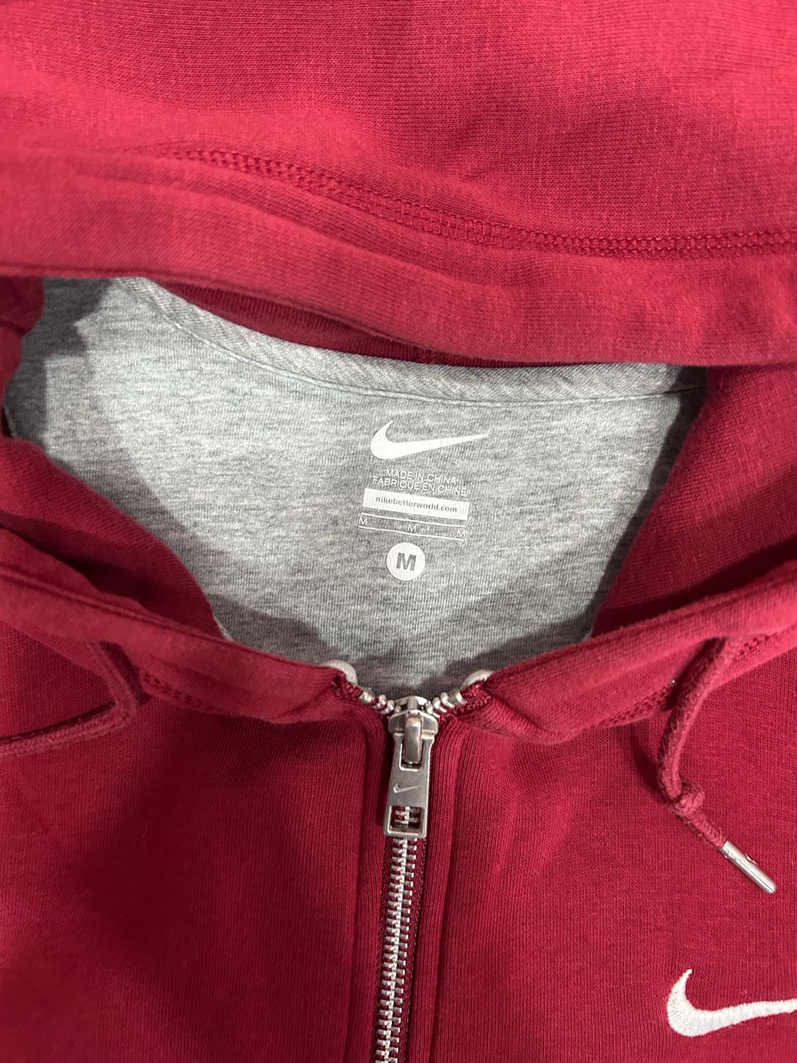 나이키 버건디 기본 후드집업 상품이미지3