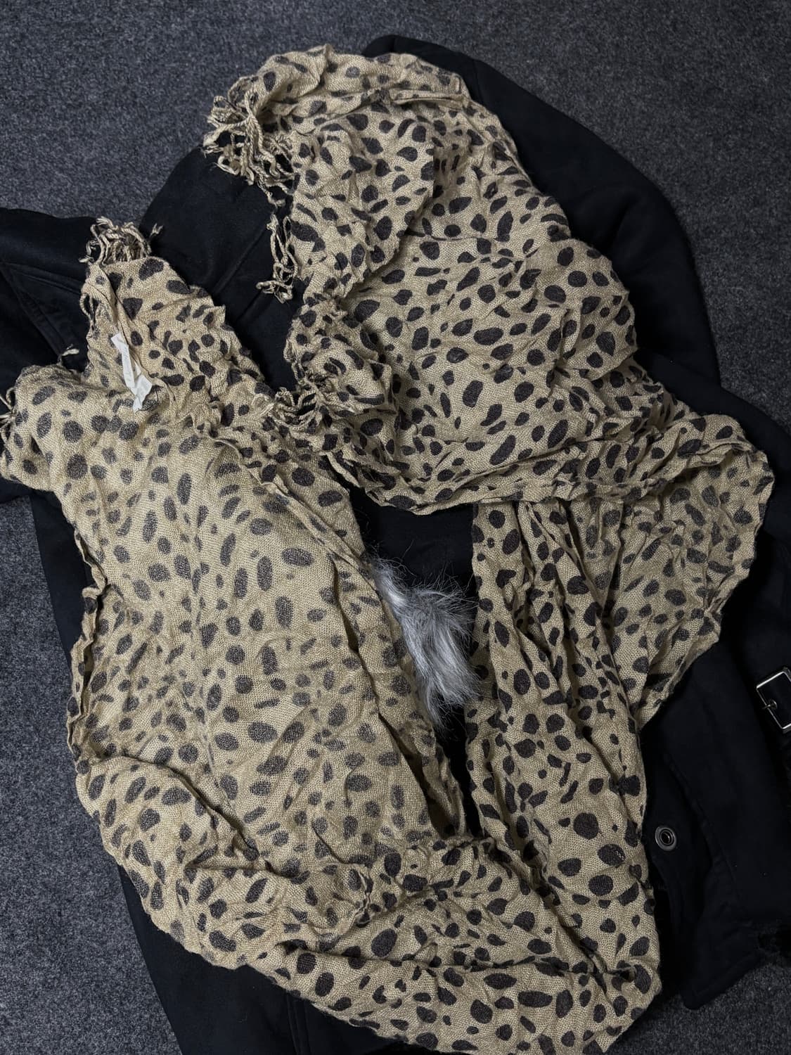 Vintage y2k punk Leopard muffler 상품이미지3