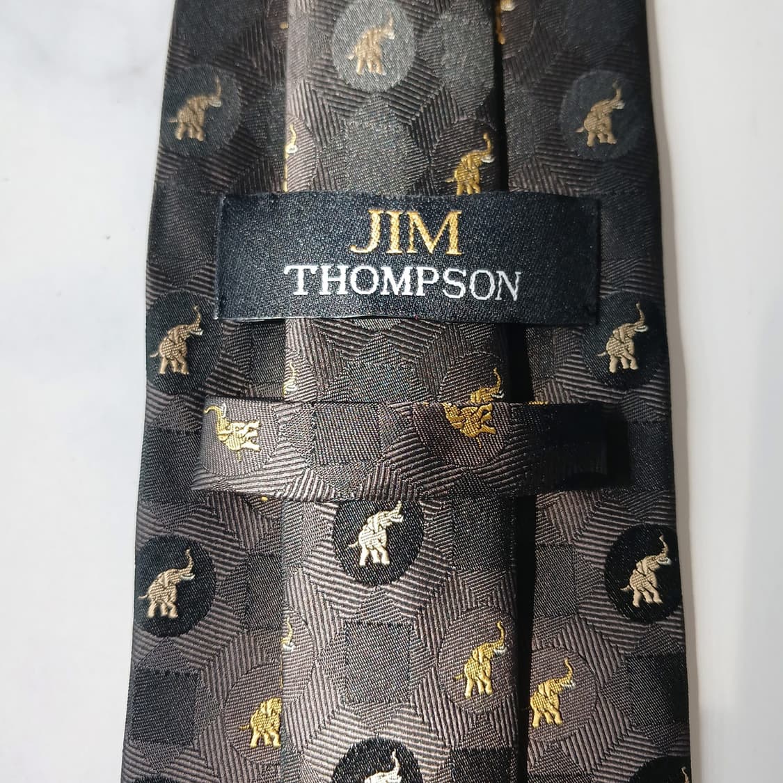 짐톰슨 코끼리 자수 패턴 넥타이 9.5cm A+~A등급 E848
 상품이미지7