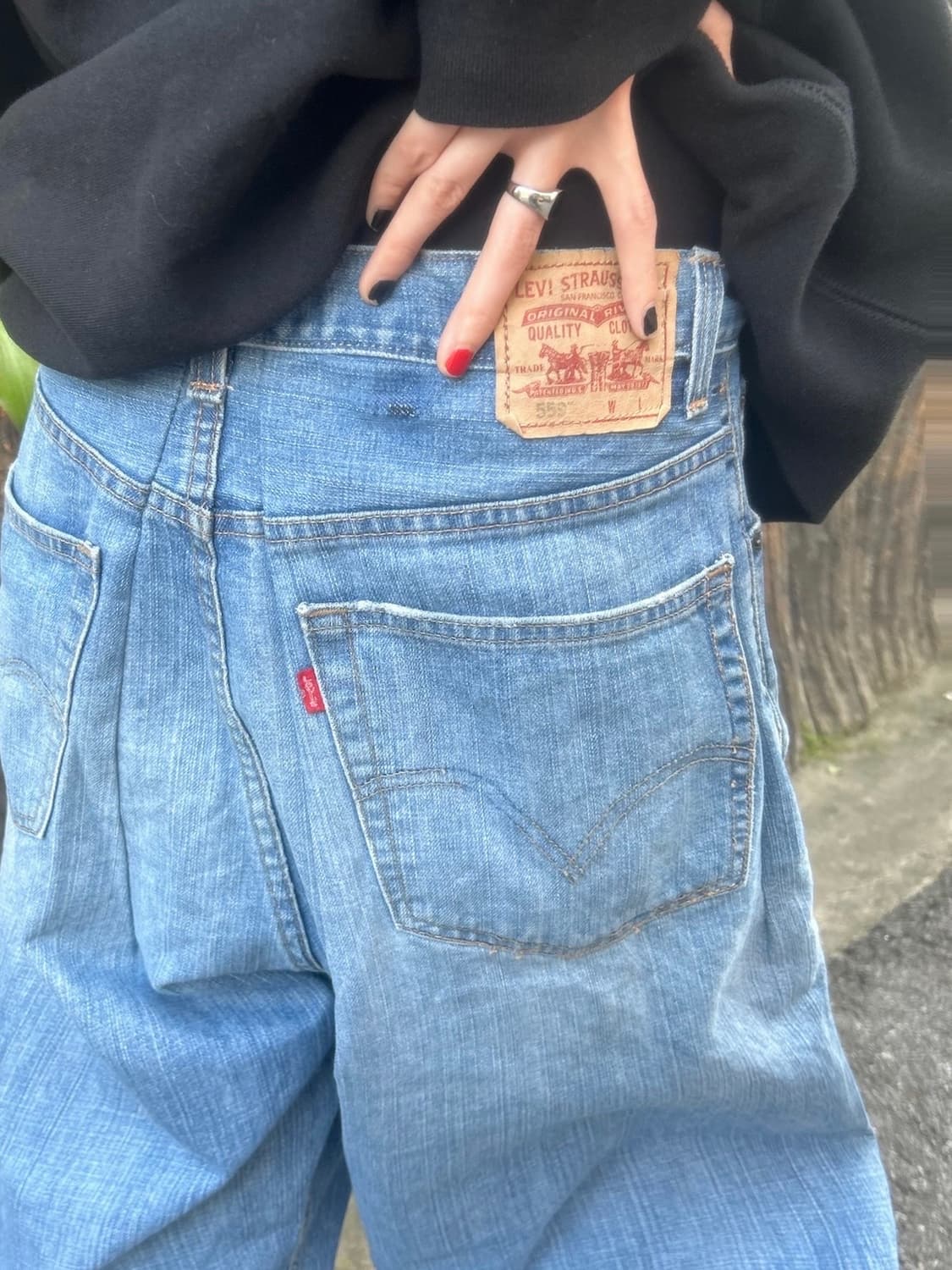 90s LEVIS 559 데님 워싱 와이드 팬츠 상품이미지1
