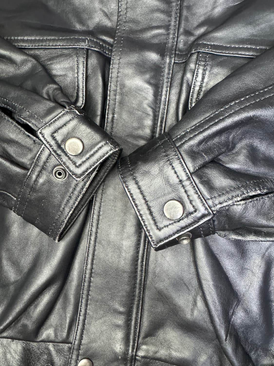 빈티지 양가죽 집업 봄버 자켓 LL 상품이미지2