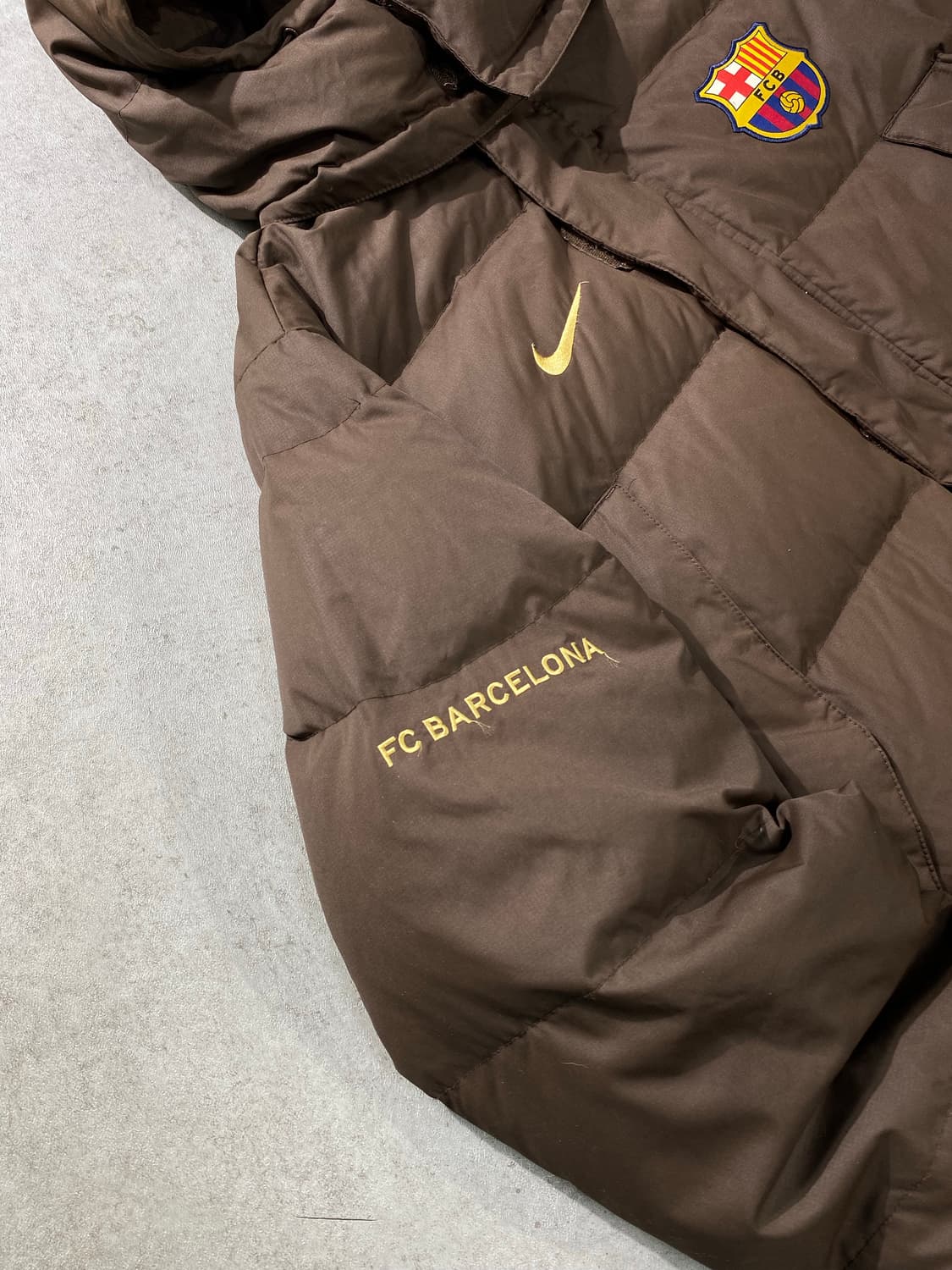 [L] 00s Nike 나이키 바르셀로나 브라운 덕다운 파카 상품이미지4
